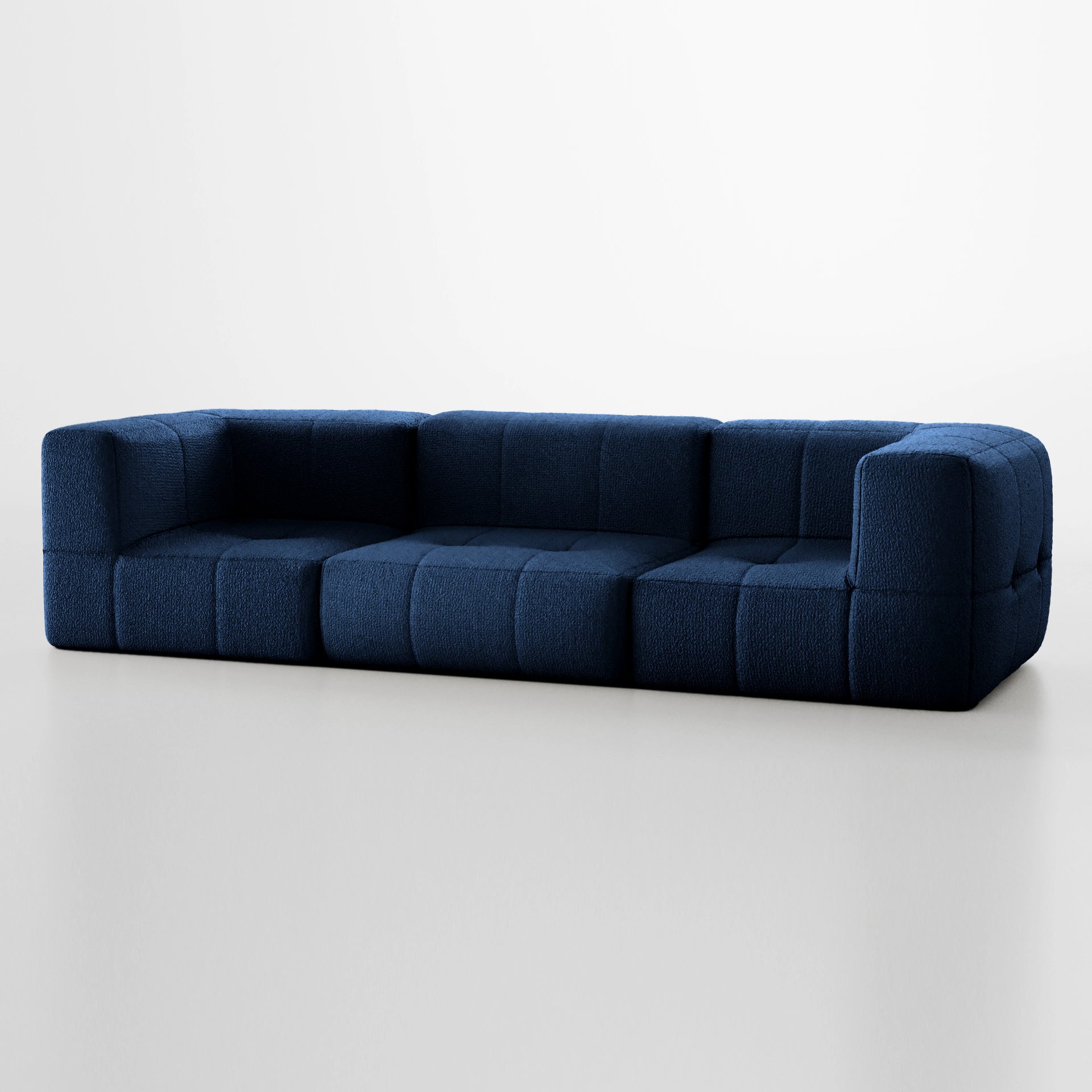 The Growing Sofa | 3-Piece Modular Sofa with 2 Corner Pieces and 1 Armless Chair - Blue