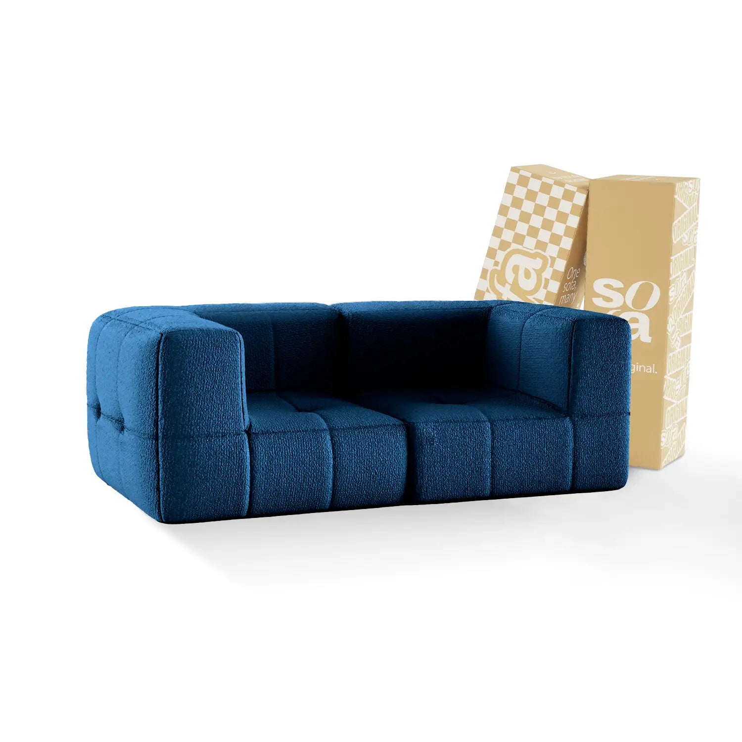 The Growing Sofa | 2-Piece Modular Sofa with 2 Corner Pieces - Blue