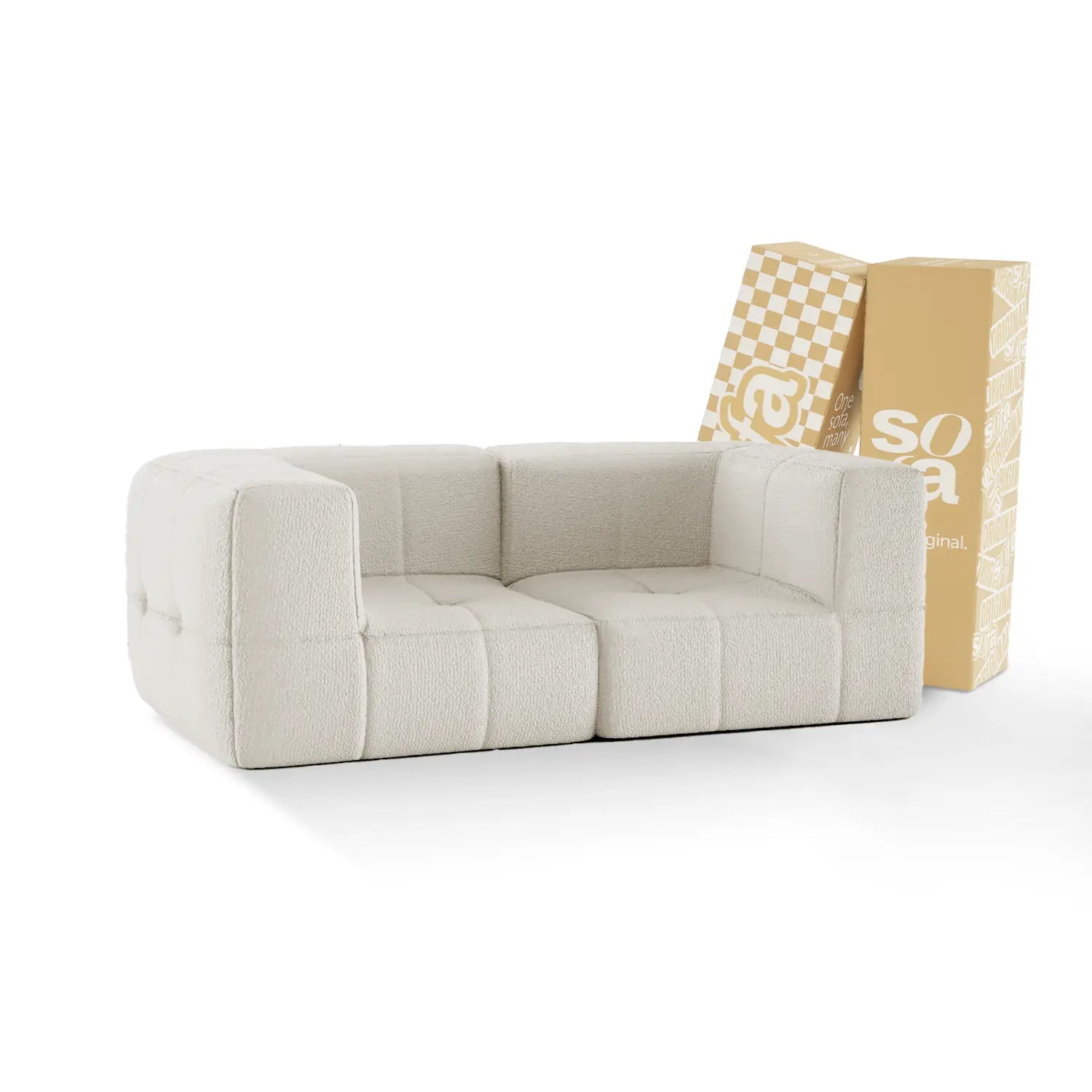 The Growing Sofa | 2-Piece Modular Sofa with 2 Corner Pieces - Linen