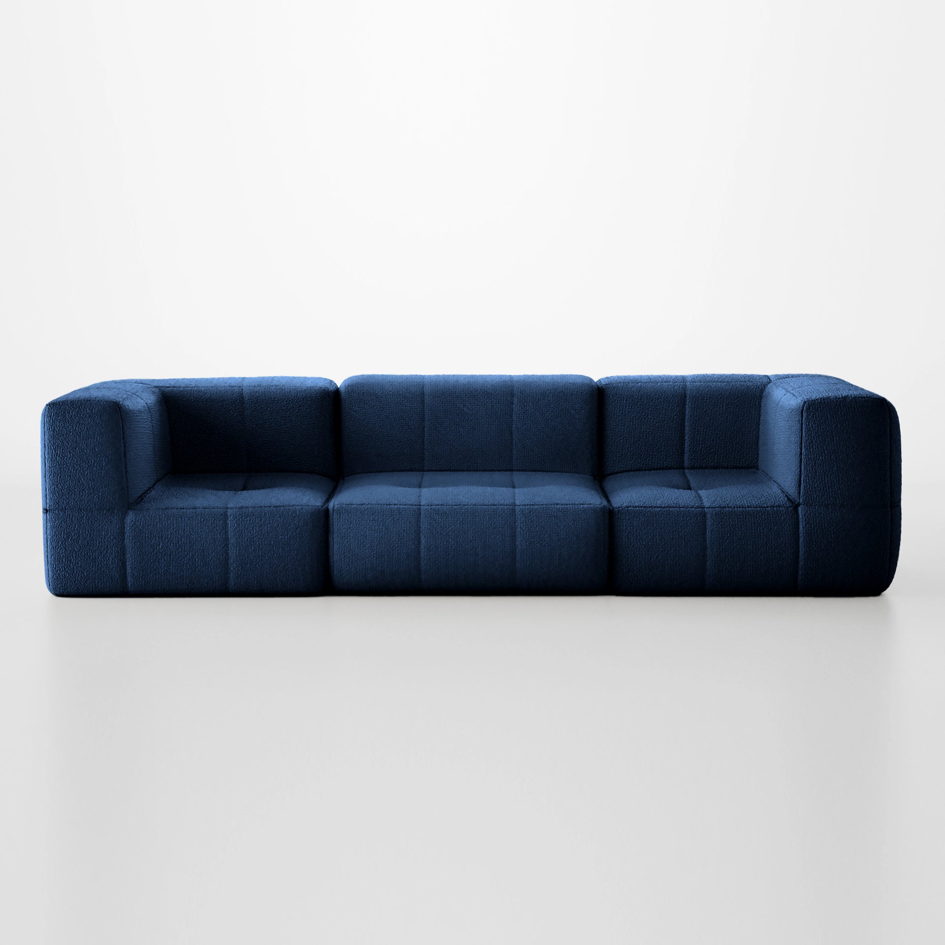 The Growing Sofa | 3-Piece Modular Sofa with 2 Corner Pieces and 1 Armless Chair - Blue
