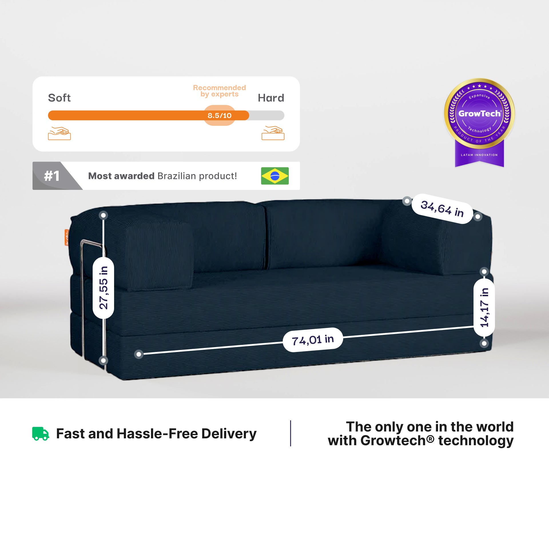 The Growing Sofa | Bloom Sofa Bed Corduroy - Blue