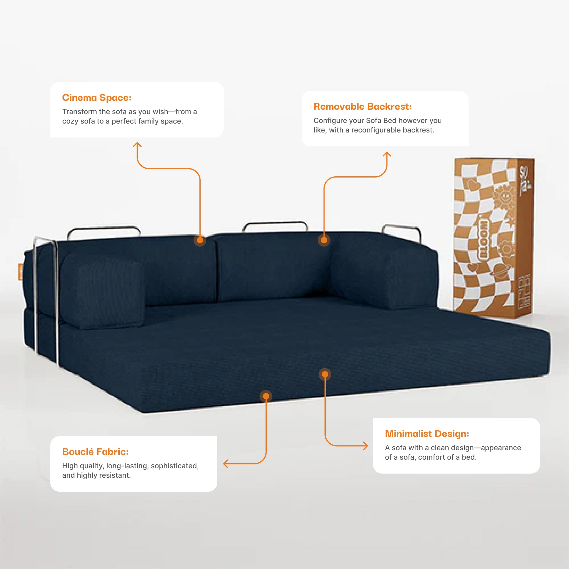 The Growing Sofa | Bloom Sofa Bed Corduroy - Blue
