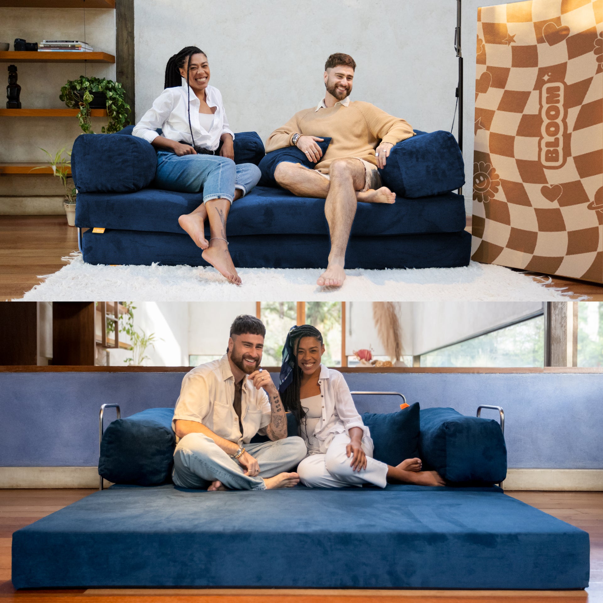 The Growing Sofa | Bloom Sofa Bed Corduroy - Blue