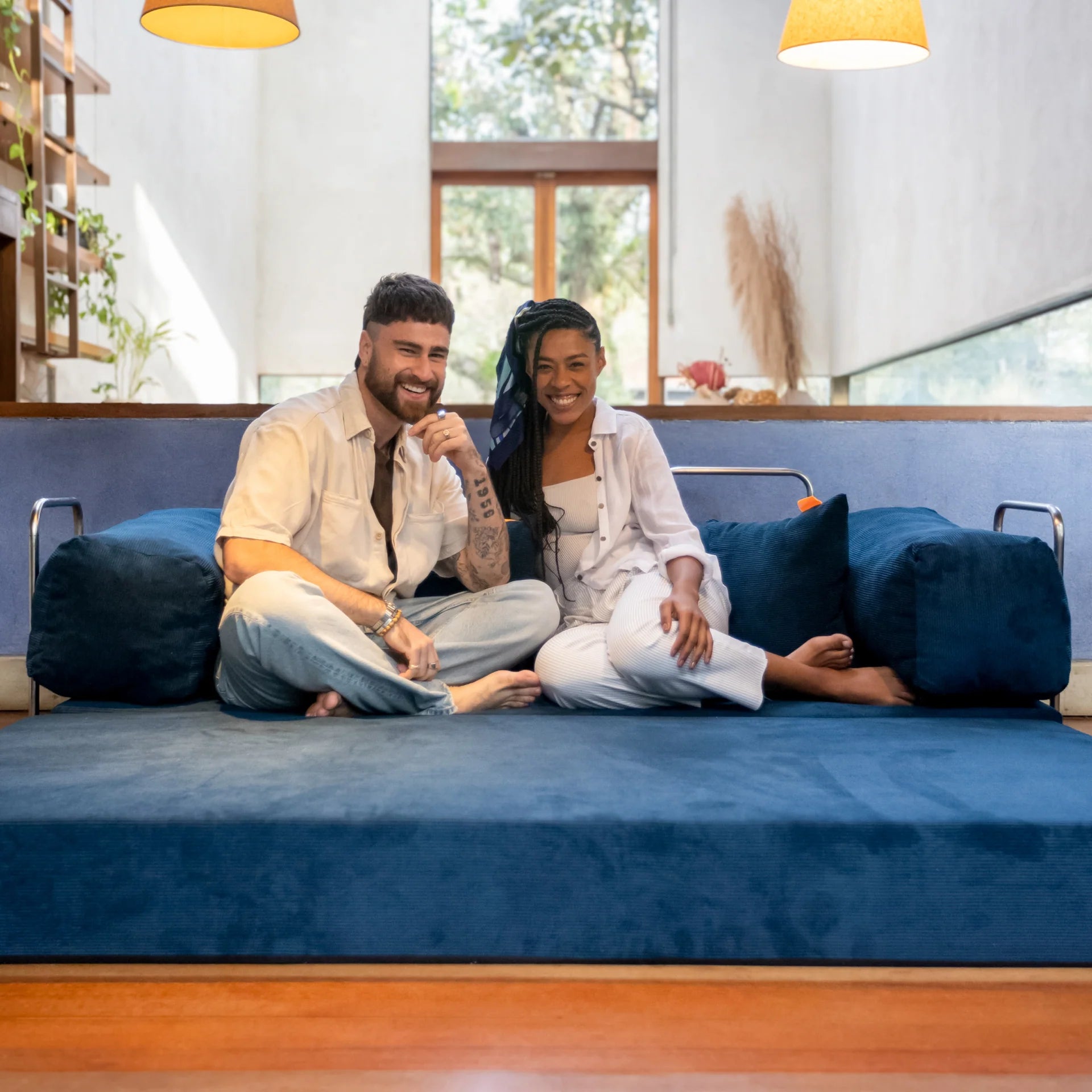 The Growing Sofa | Bloom Sofa Bed Corduroy - Blue