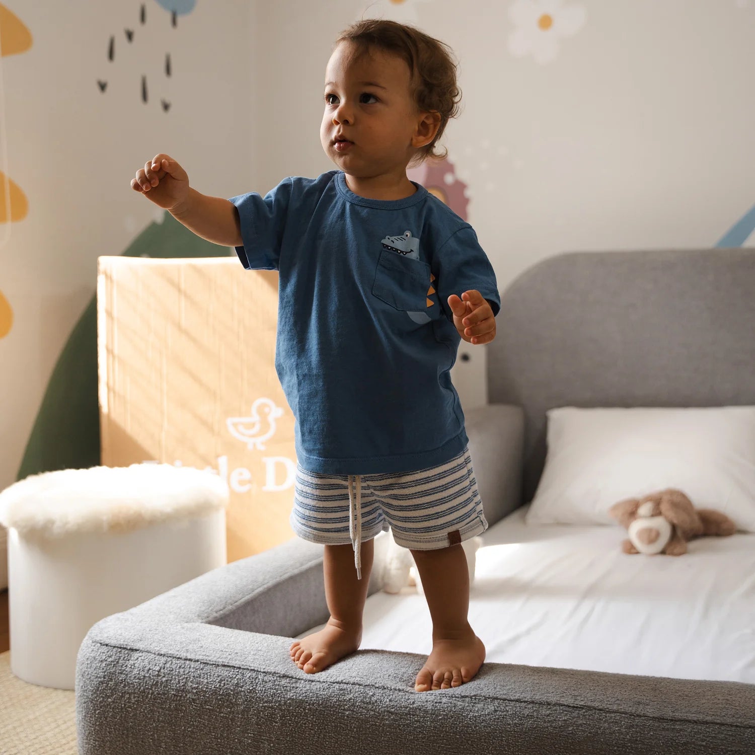 The Little Duck — Montessori-Inspired Toddler Floor Bed - Gray