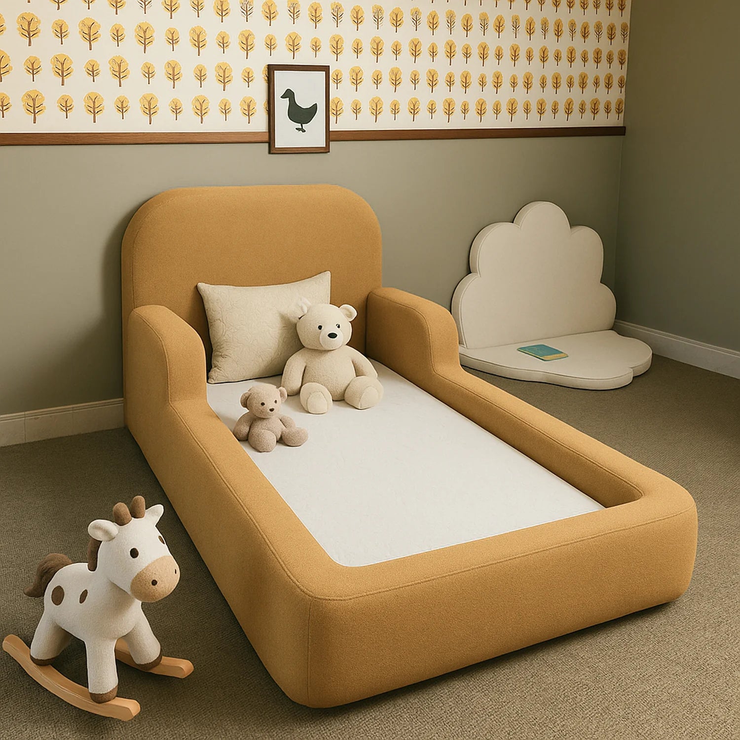 The Little Duck — Montessori-Inspired Toddler Floor Bed - Mustard
