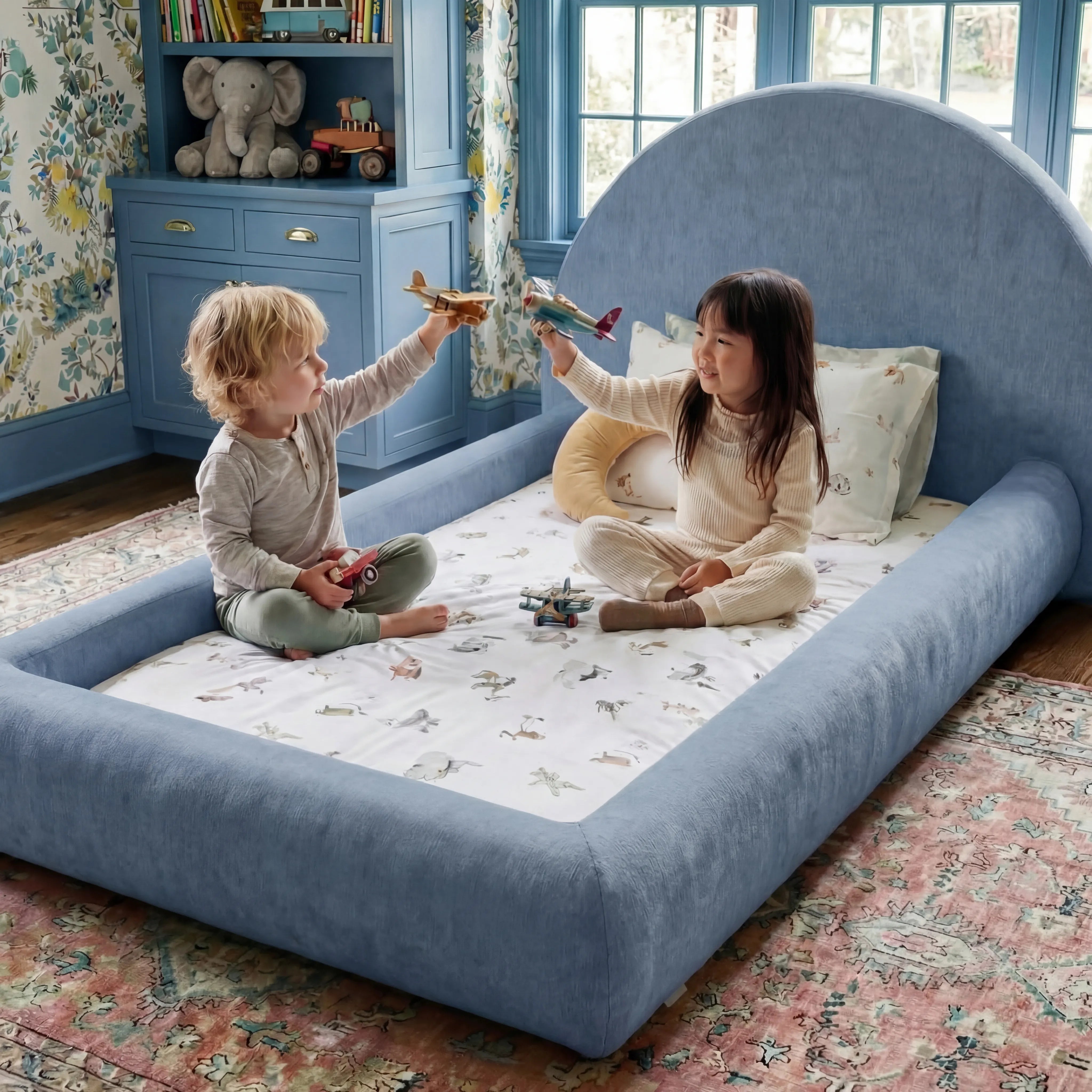 Little Duck Montessori Bed Sun - Light Blue