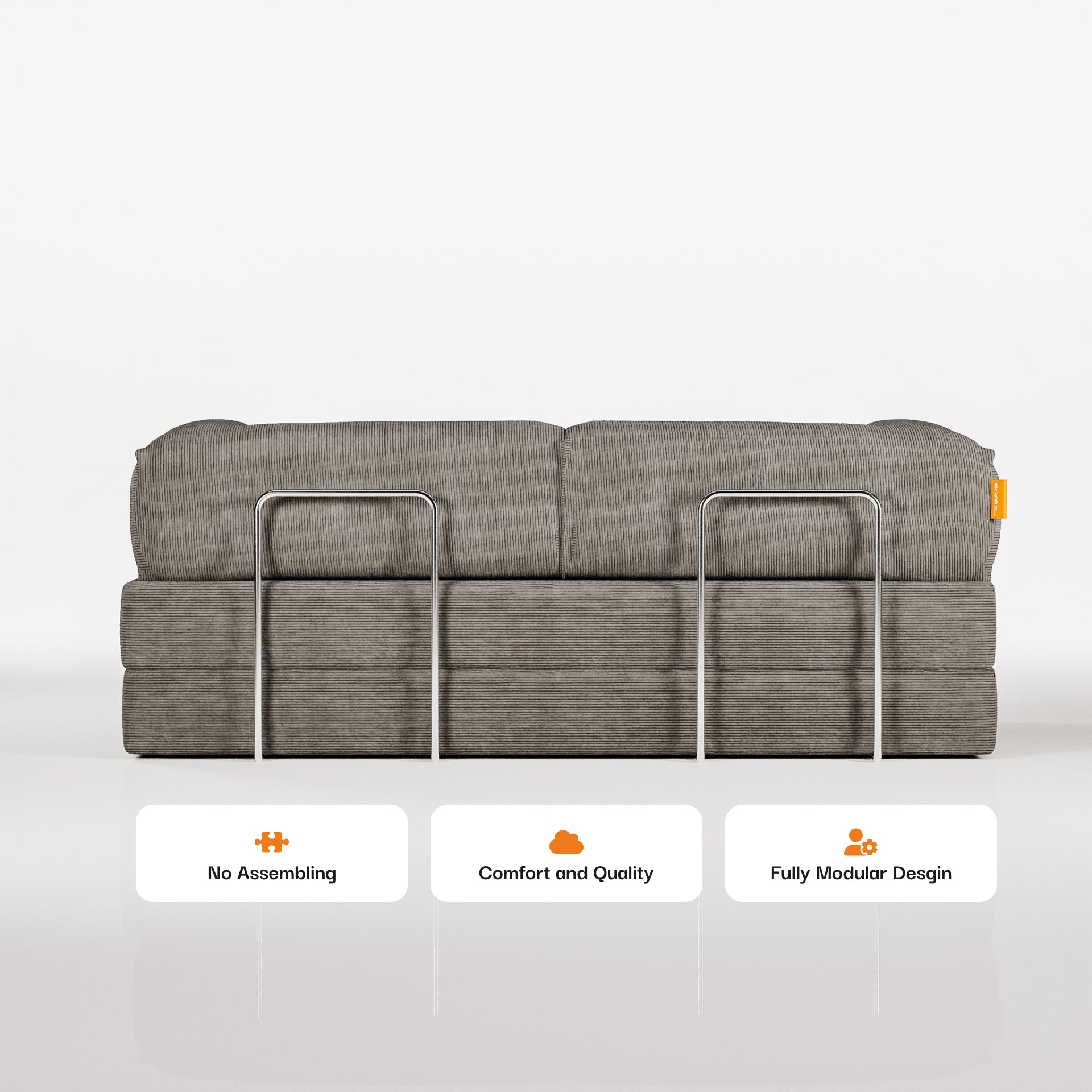 The Growing Sofa | Bloom Sofa Bed Corduroy - Gray