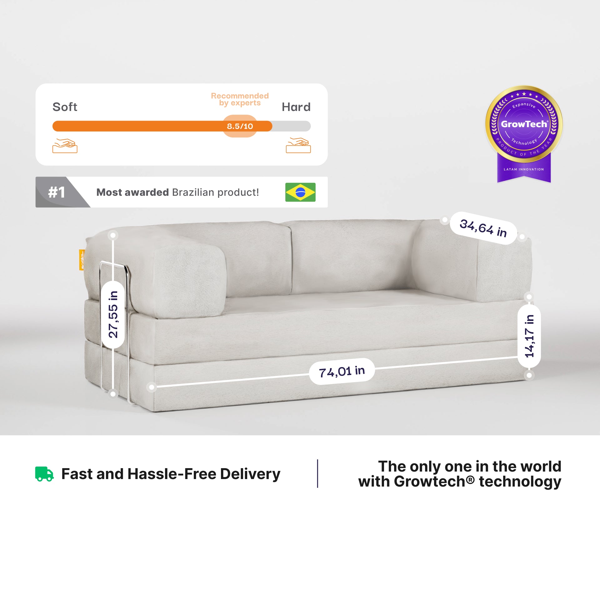 The Growing Sofa | Bloom Sofa Bed Corduroy - Linen