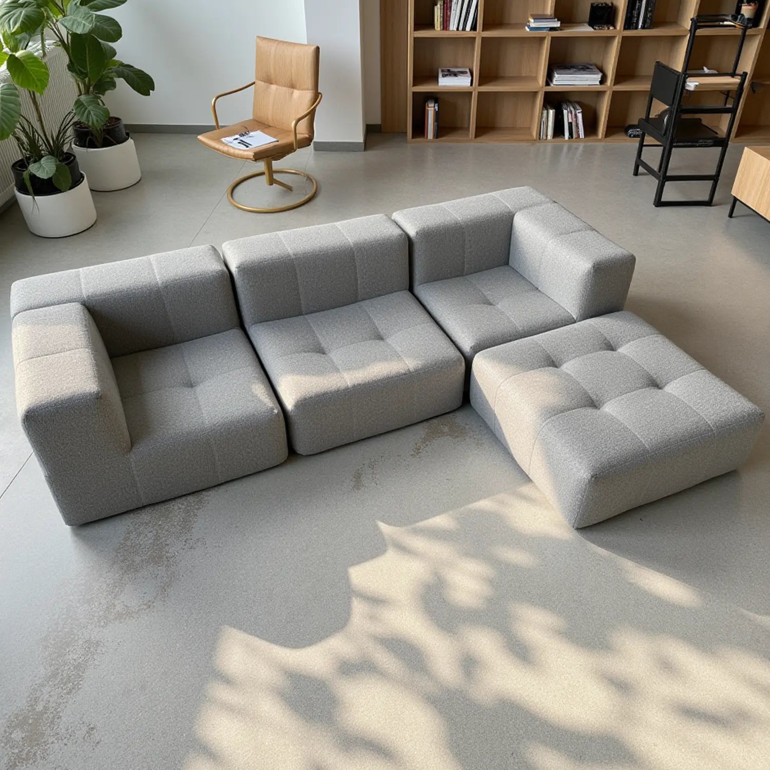The Growing Sofa | 5-Piece Modular Sofa with 2 Corner Pieces, 2 Armless Chairs, and 1 Ottoman - Gray