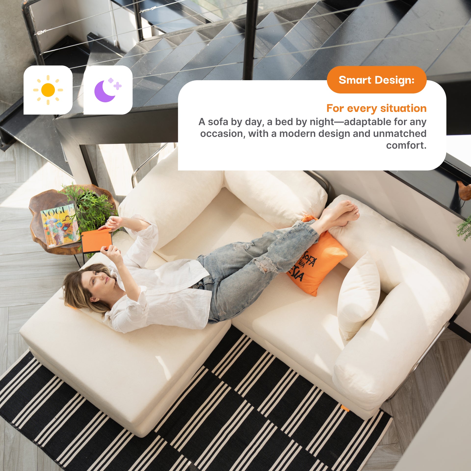 The Growing Sofa | Bloom Sofa Bed Corduroy - Linen