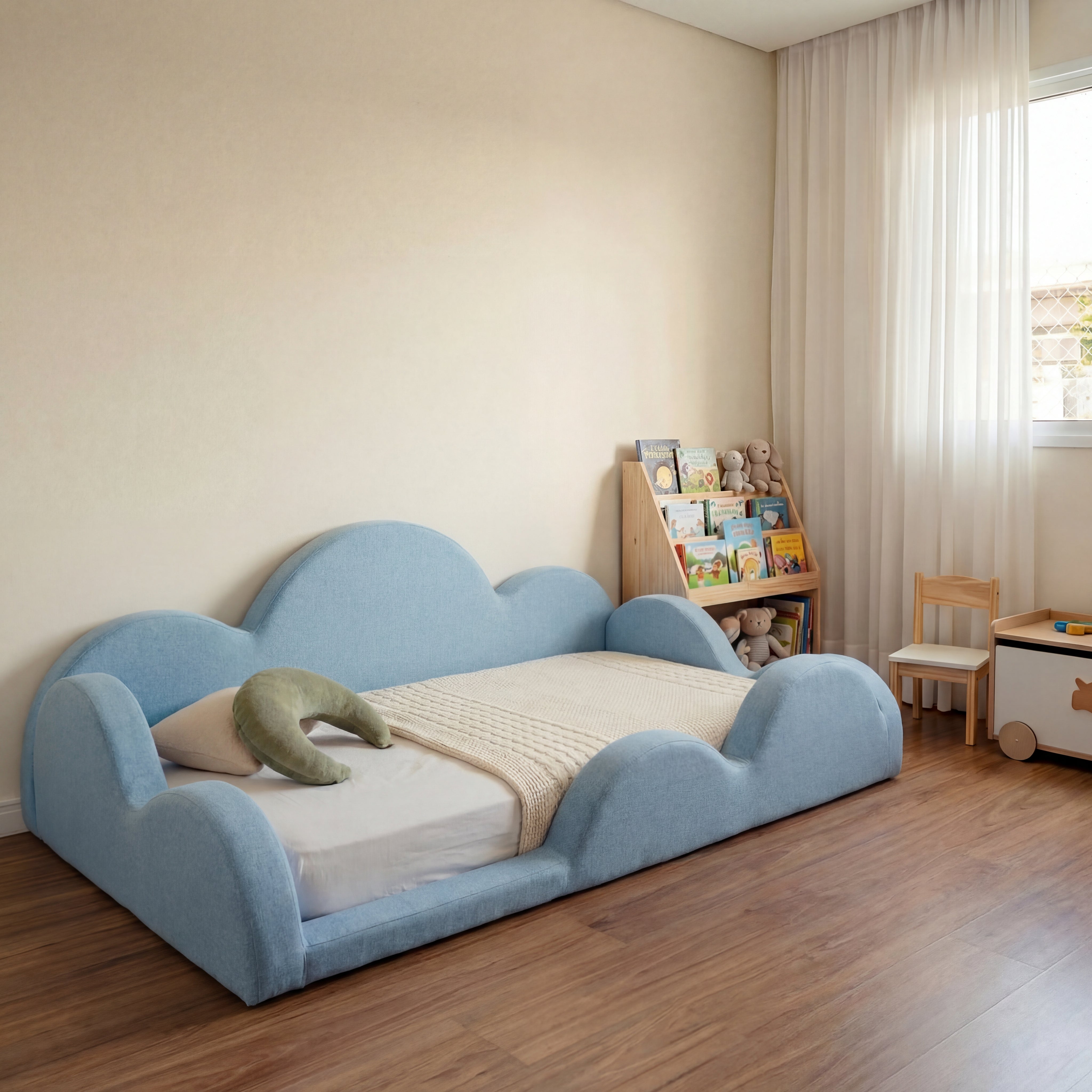 Little Duck Montessori Bed Cloud - Light Blue