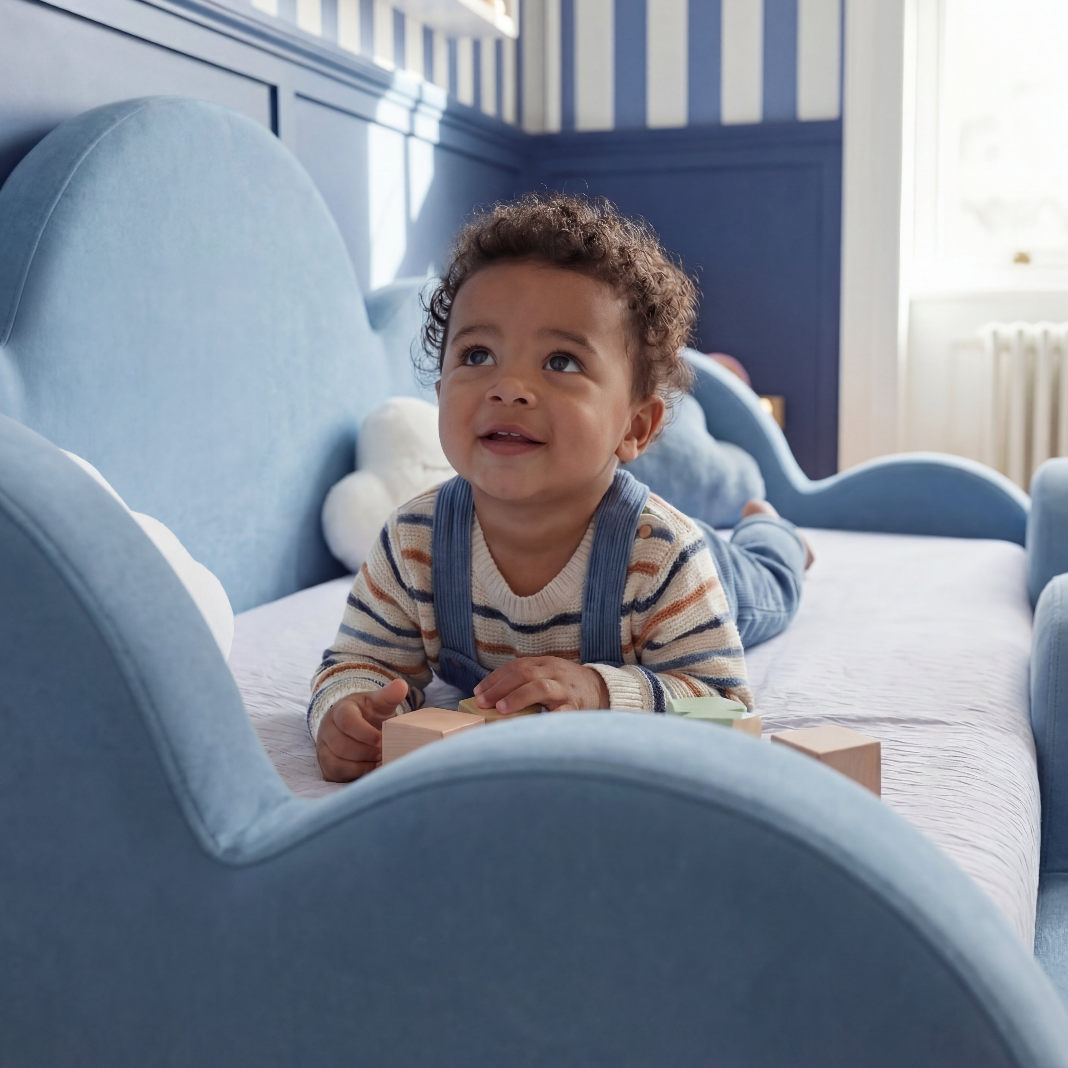 Little Duck Montessori Bed Cloud - Light Blue