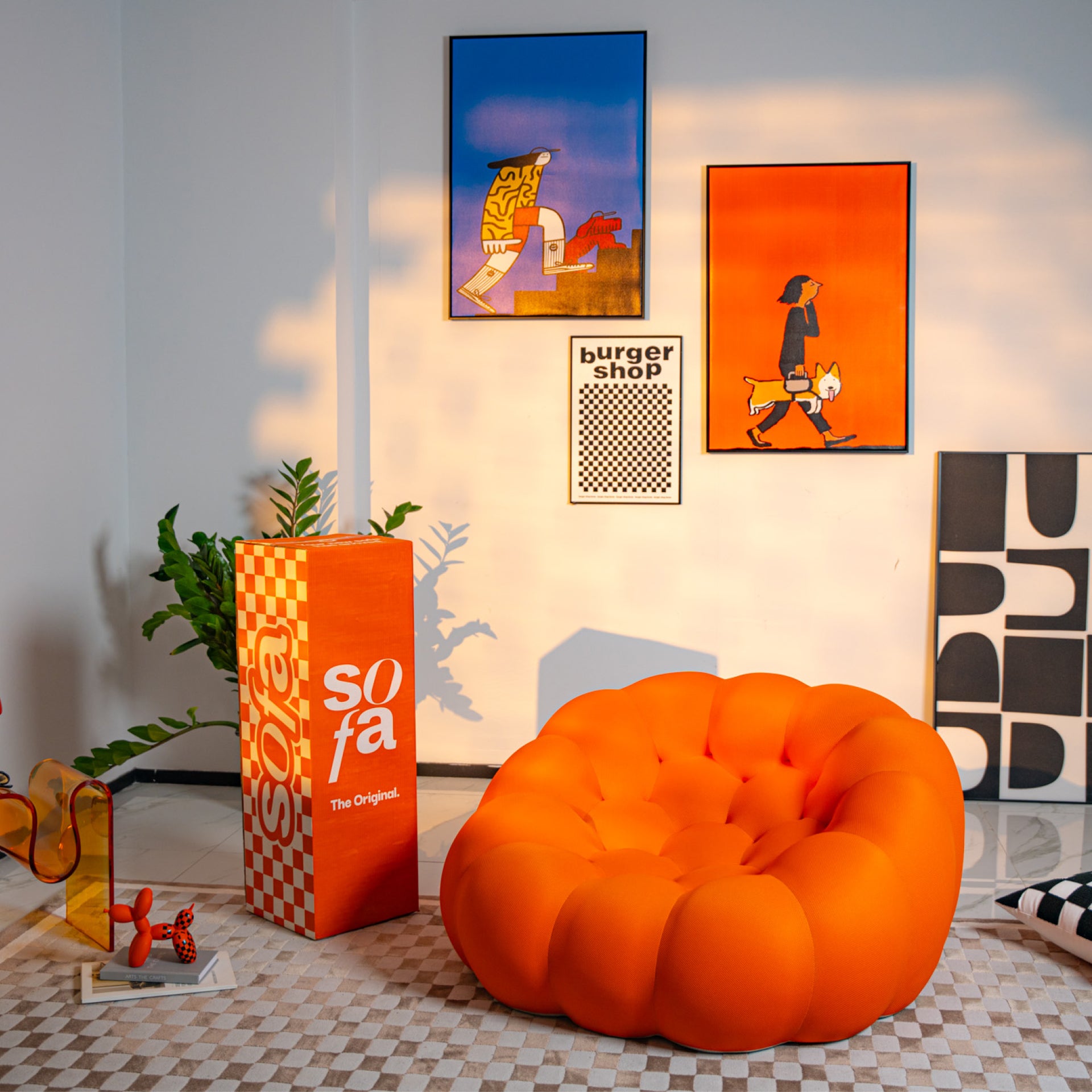 The growing sofa cosmo armchair in Boucle - Orange