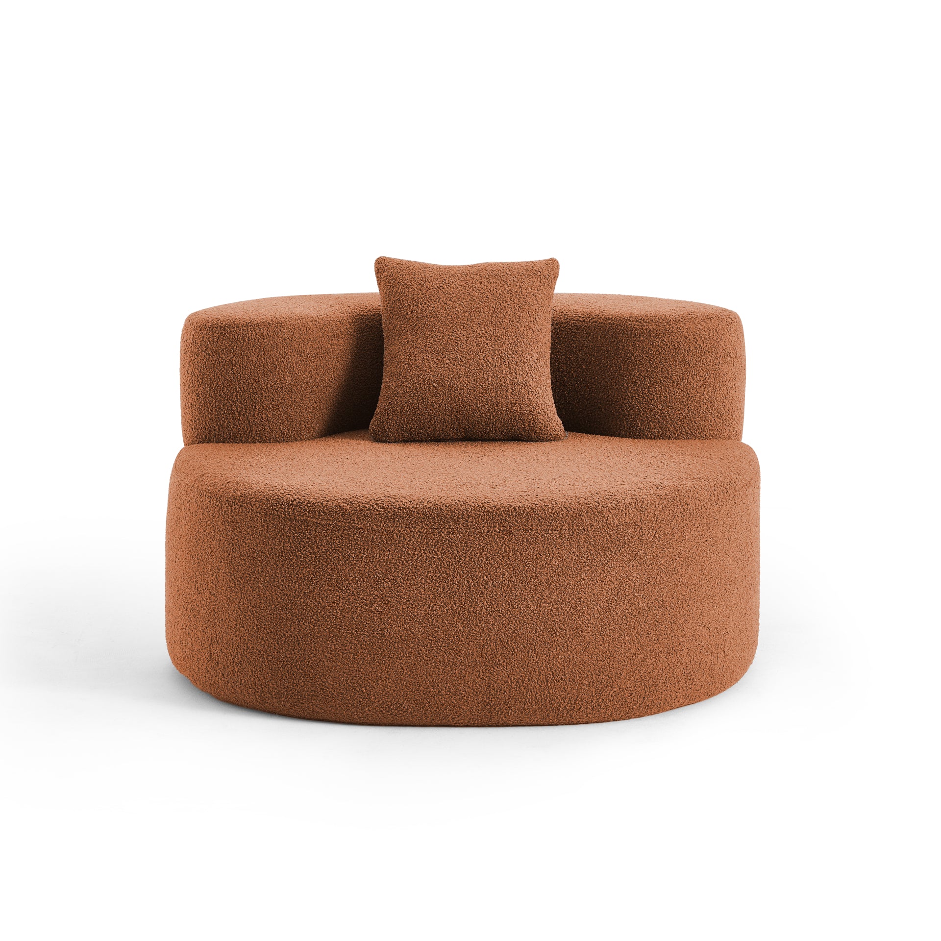 The growing sofa Dunne Chair in Boucle - Orange
