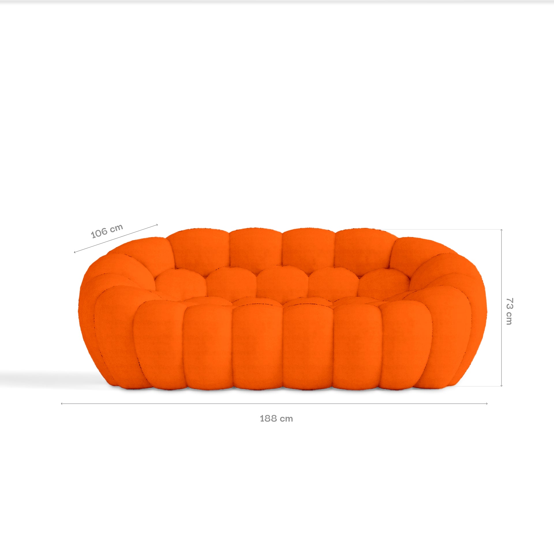 The growing sofa cosmo 3 seat in Boucle - Orange