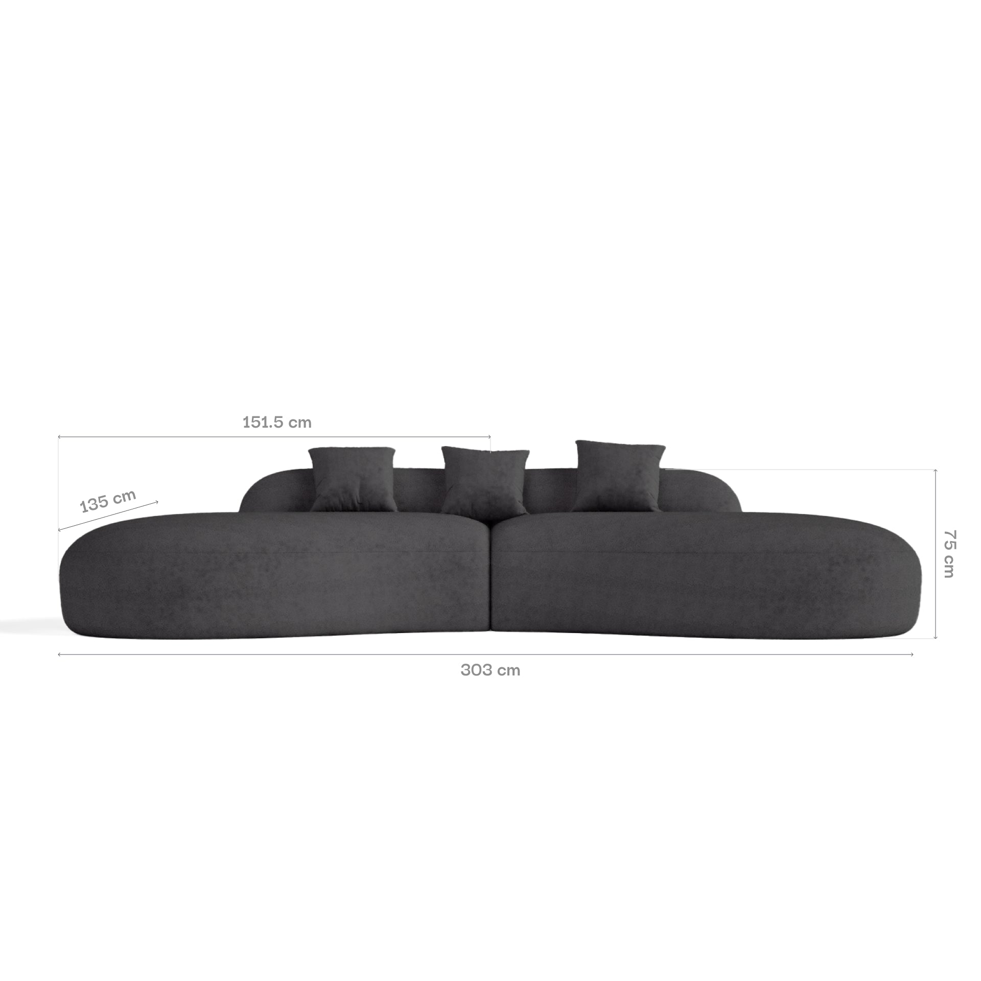 The growing sofa Avalon in Boucle - Gray
