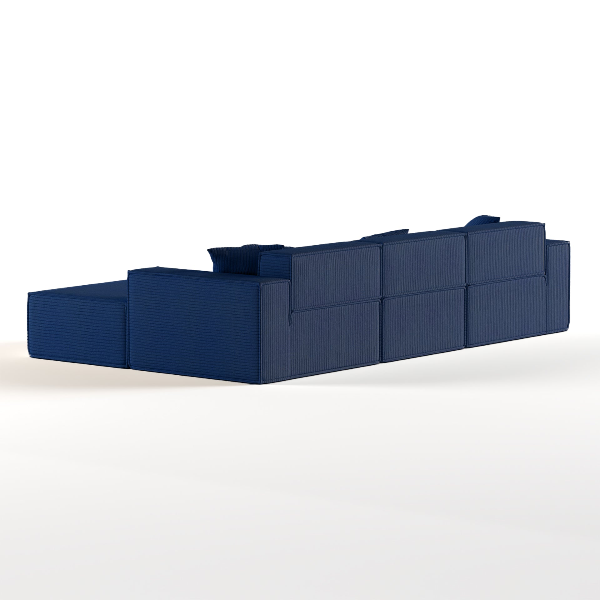 The growing sofa Pelion 3 seats + 1 chaises in Boucle - Blue