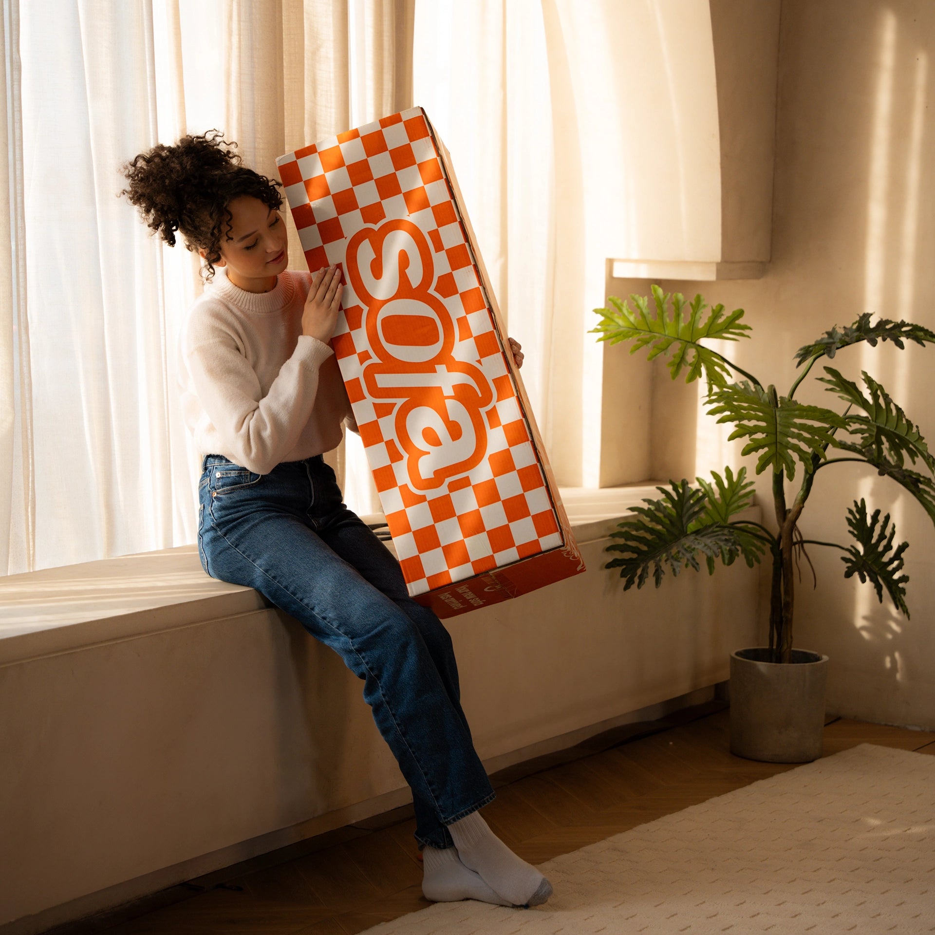 The growing sofa cosmo armchair in Boucle - Orange