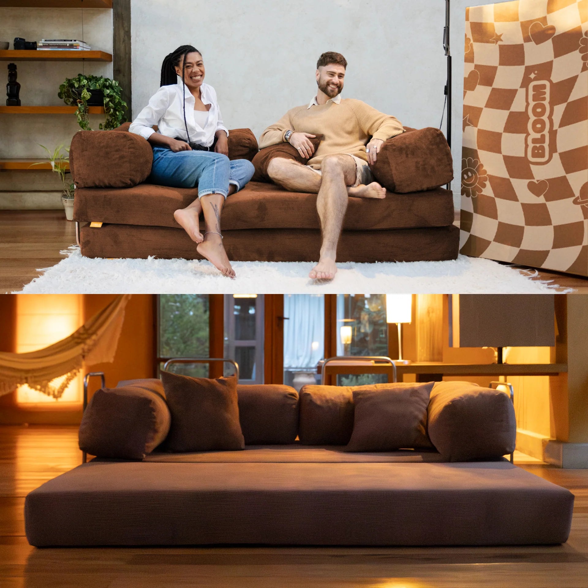 The Growing Sofa | Bloom Sofa Bed Corduroy - Brown