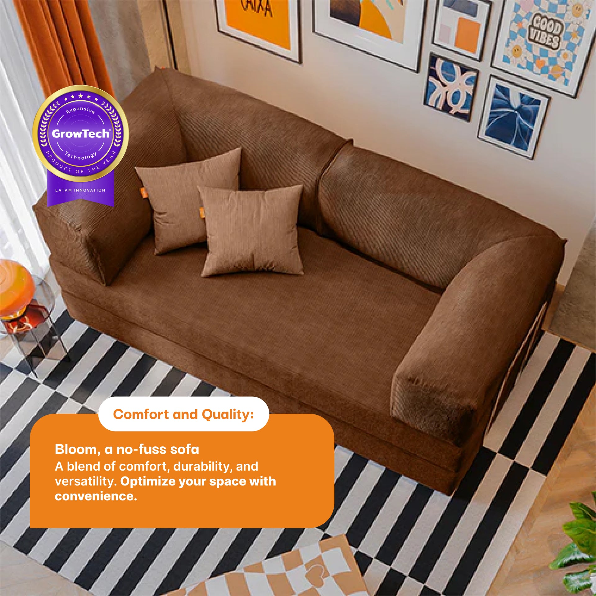 The Growing Sofa | Bloom Sofa Bed Corduroy - Brown