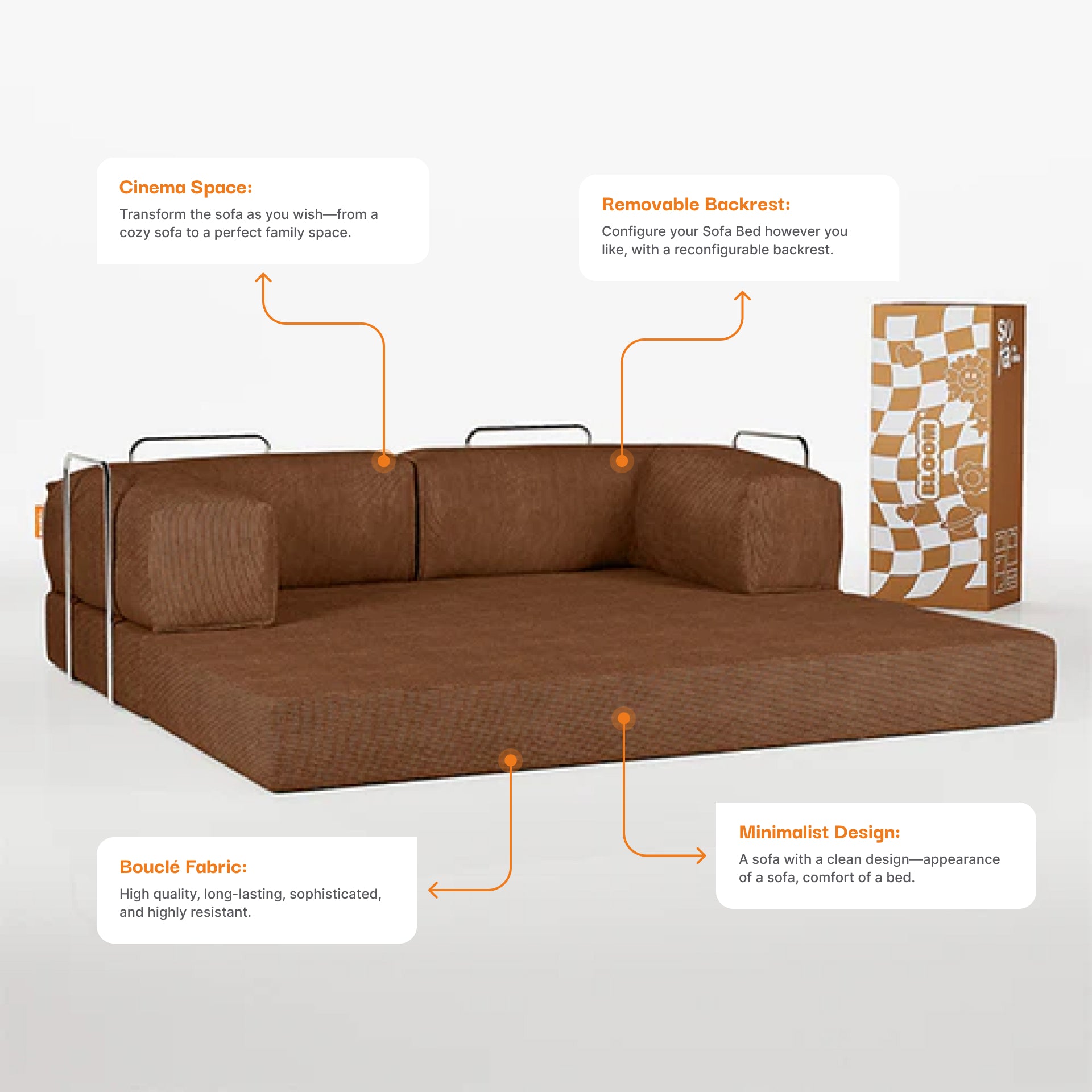 The Growing Sofa | Bloom Sofa Bed Corduroy - Brown