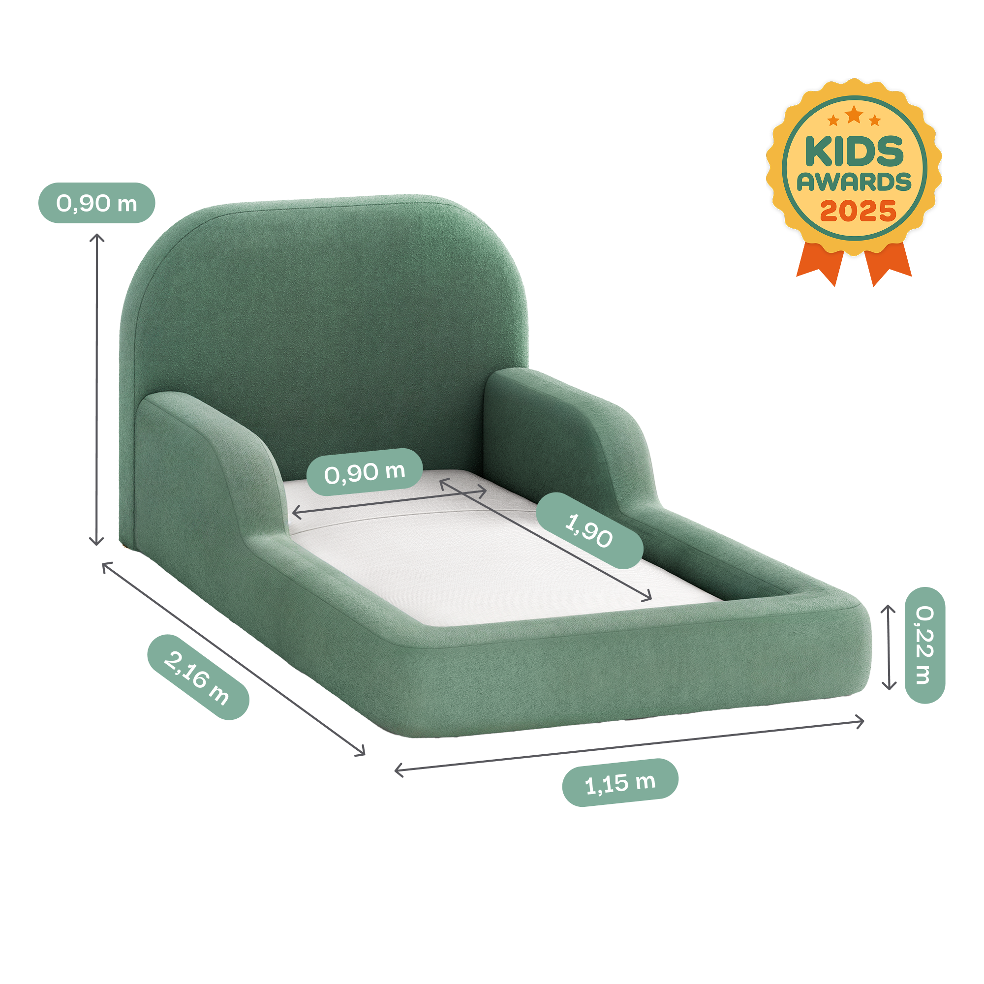 Little Duck Montessori Bed – Olive Green