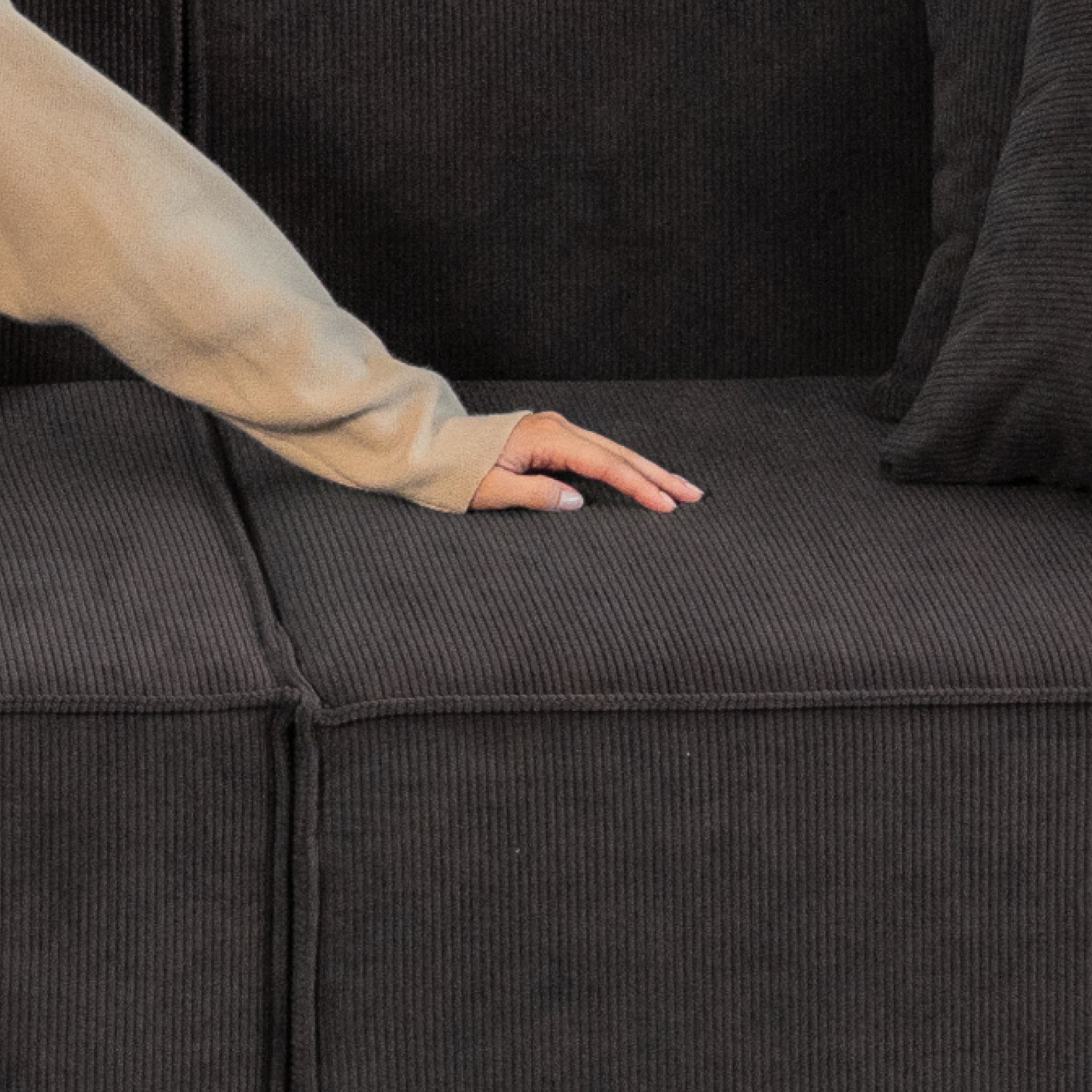 The growing sofa Pelion 3 seats + 1 chaises in Boucle - Gray