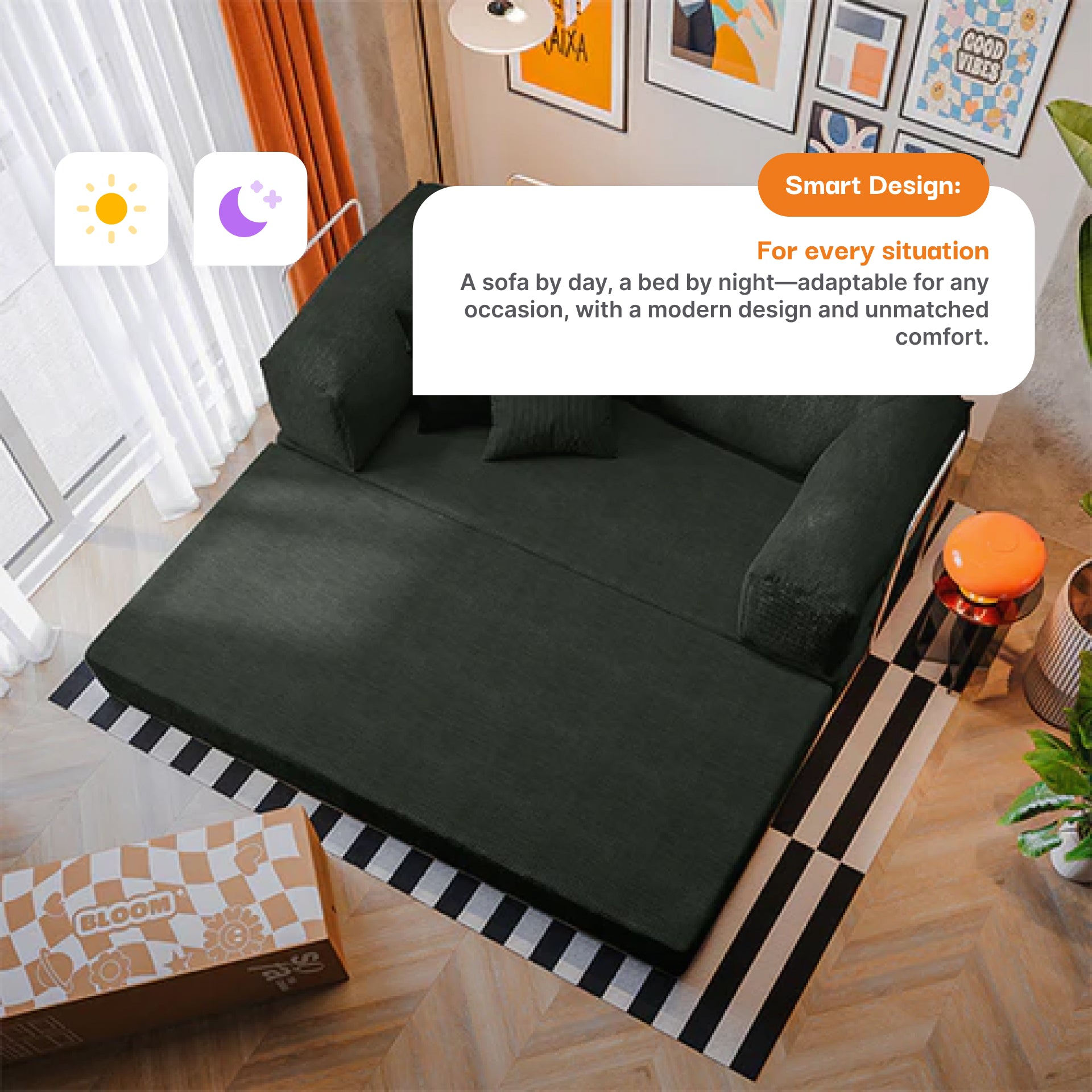 The Growing Sofa | Bloom Sofa Bed Corduroy - Green