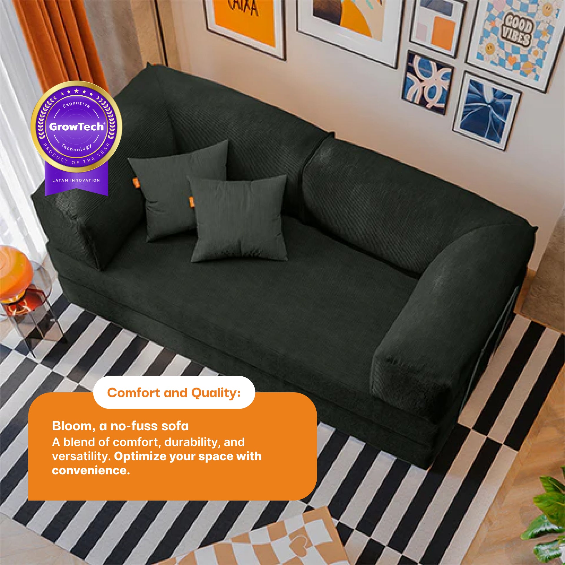 The Growing Sofa | Bloom Sofa Bed Corduroy - Green