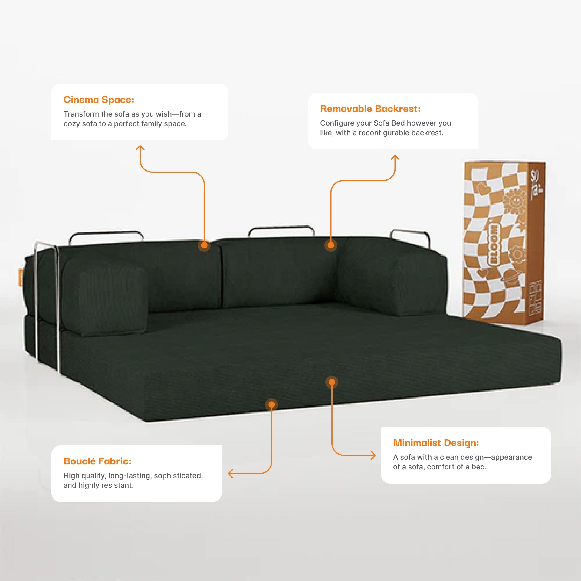 The Growing Sofa | Bloom Sofa Bed Corduroy - Green