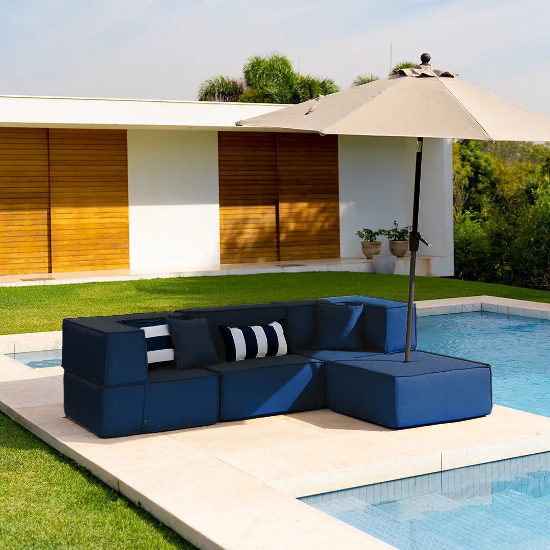 Zimma Lounge Set 4-Seater - Blue