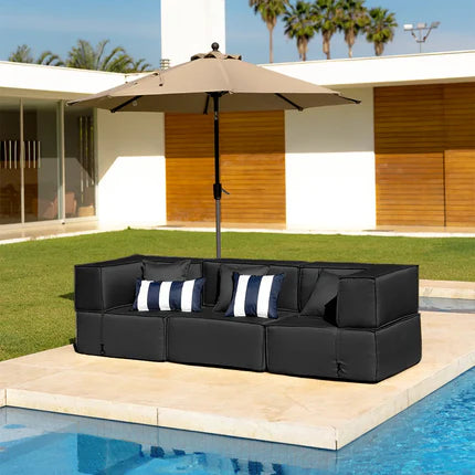 Zimma Lounge Set 3-seater - Black