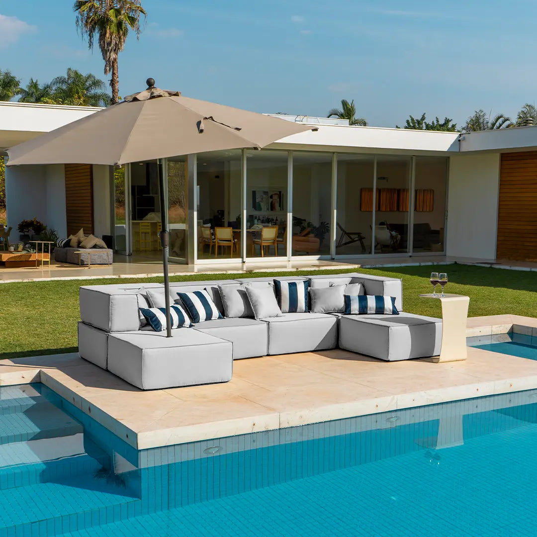 Zimma Outdoor Lounge Set 6-seater - Gray