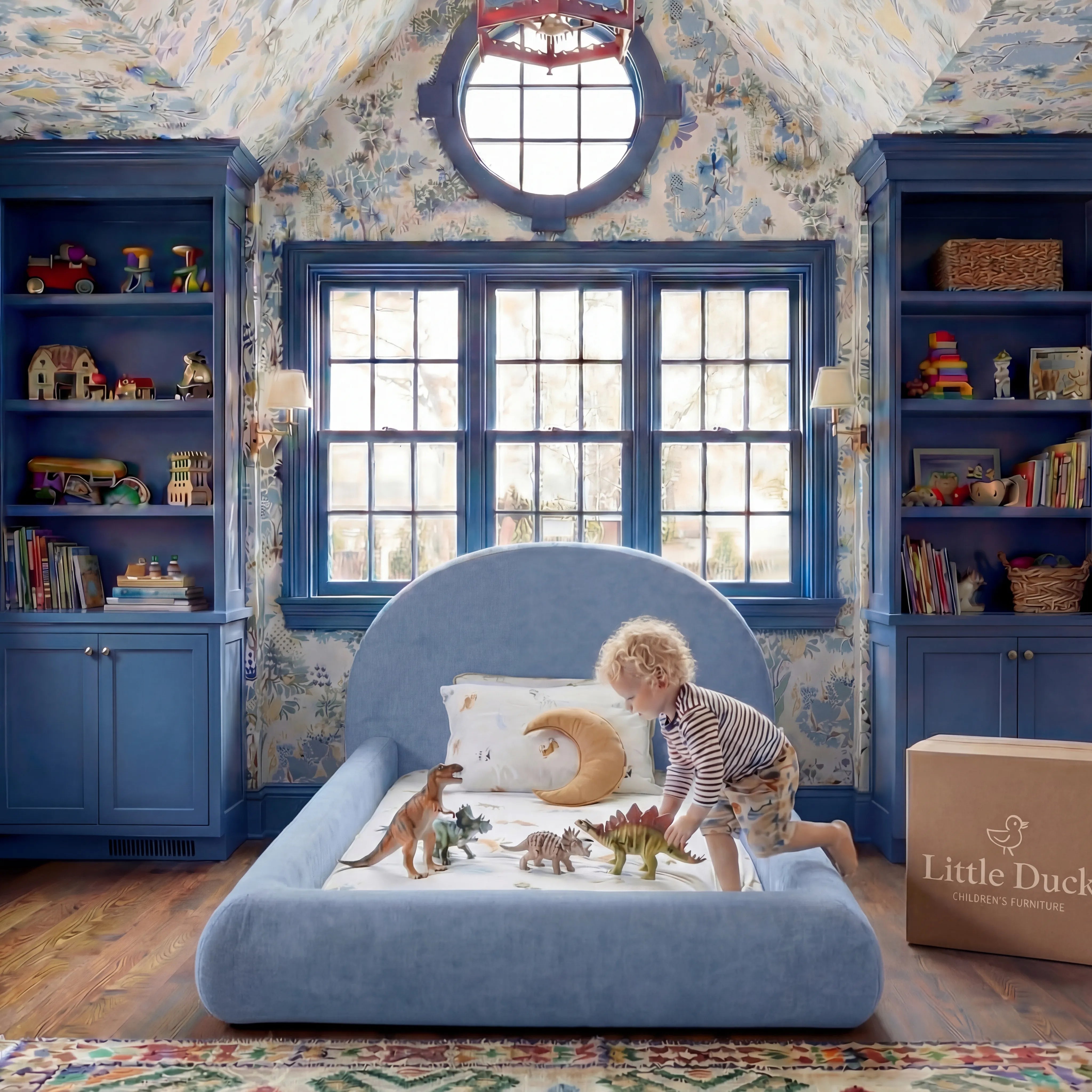 Little Duck Montessori Bed Sun - Light Blue