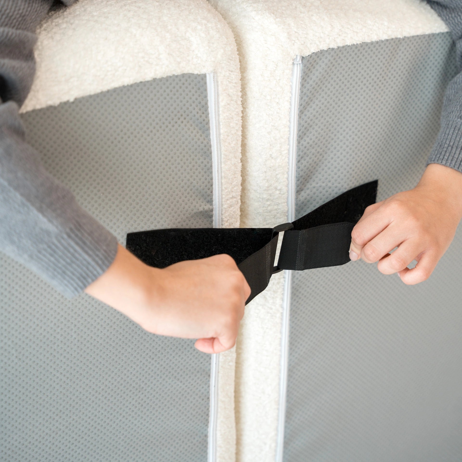 The growing sofa Horizon in Boucle - Linen