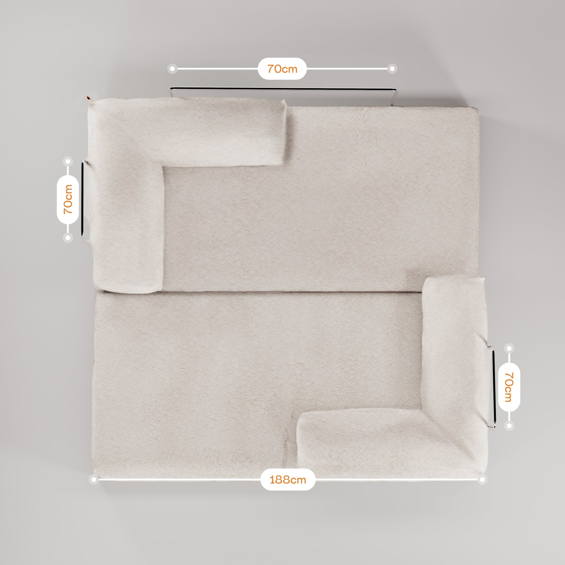 The Growing Sofa | Bloom Sofa Bed Boucle - Orange