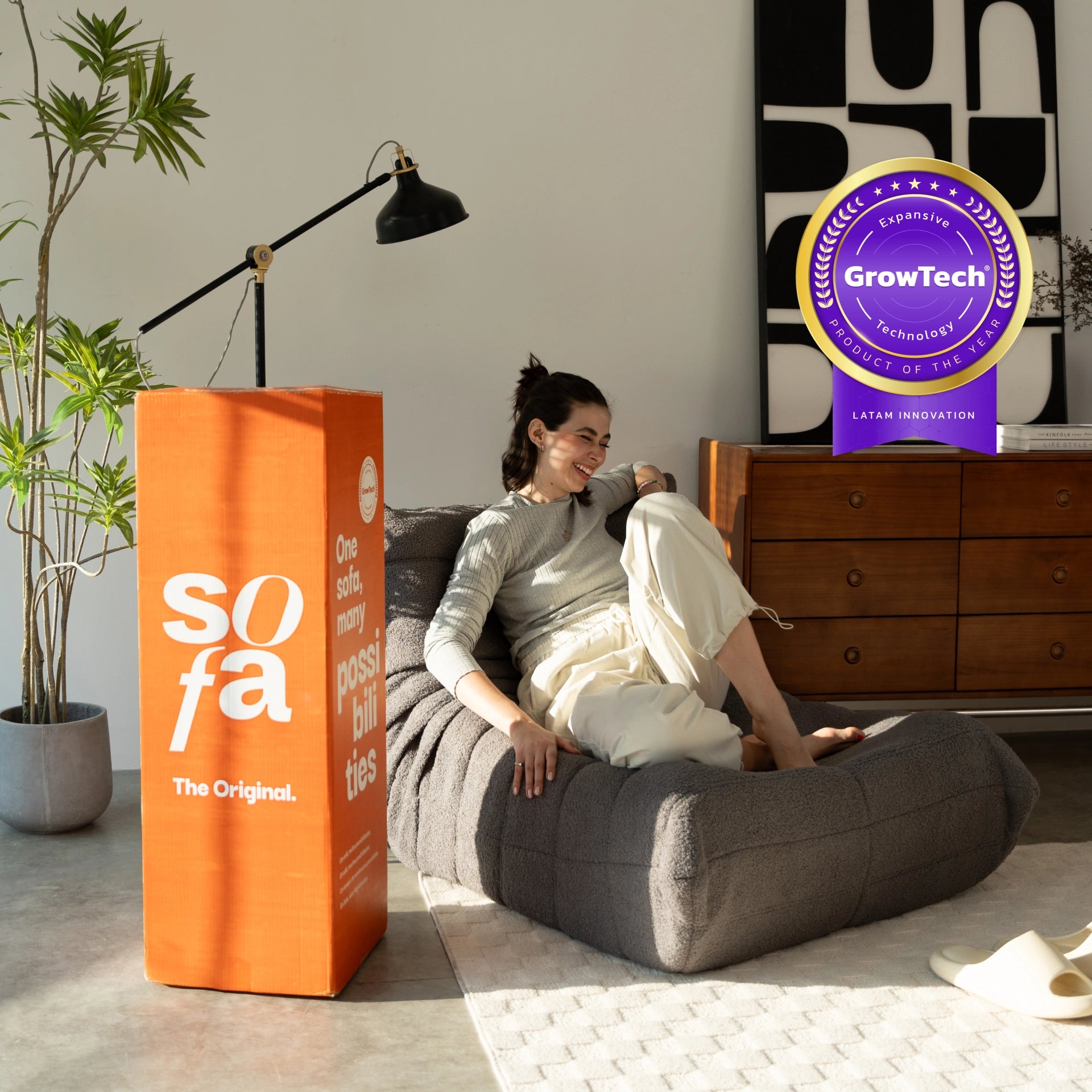 The growing sofa 1973 1 seat in Boucle - Gray