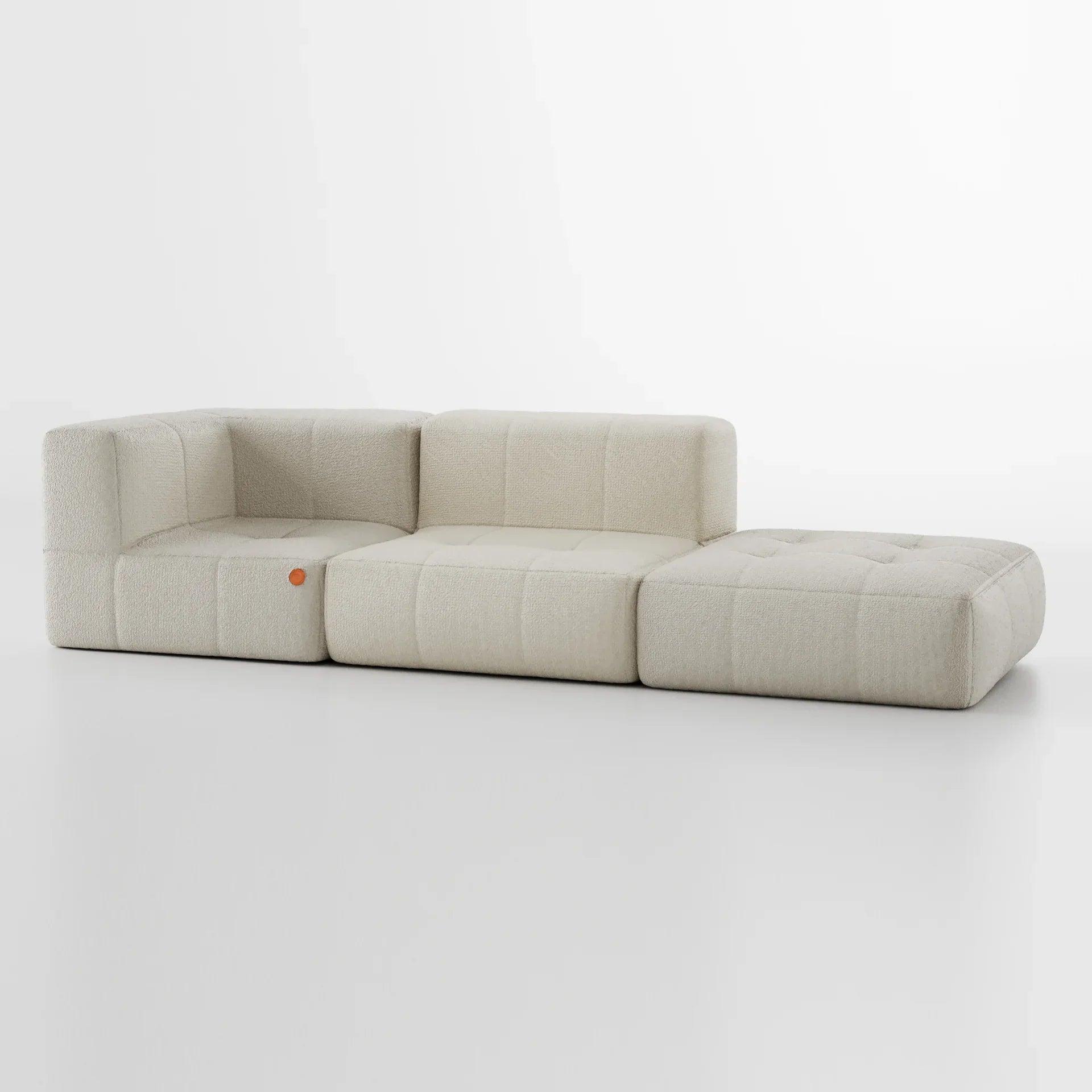 The Growing Sofa | 3-Piece Modular Sofa with 1 Corner Piece, 1 Armless Chair, and 1 Ottoman - Linen