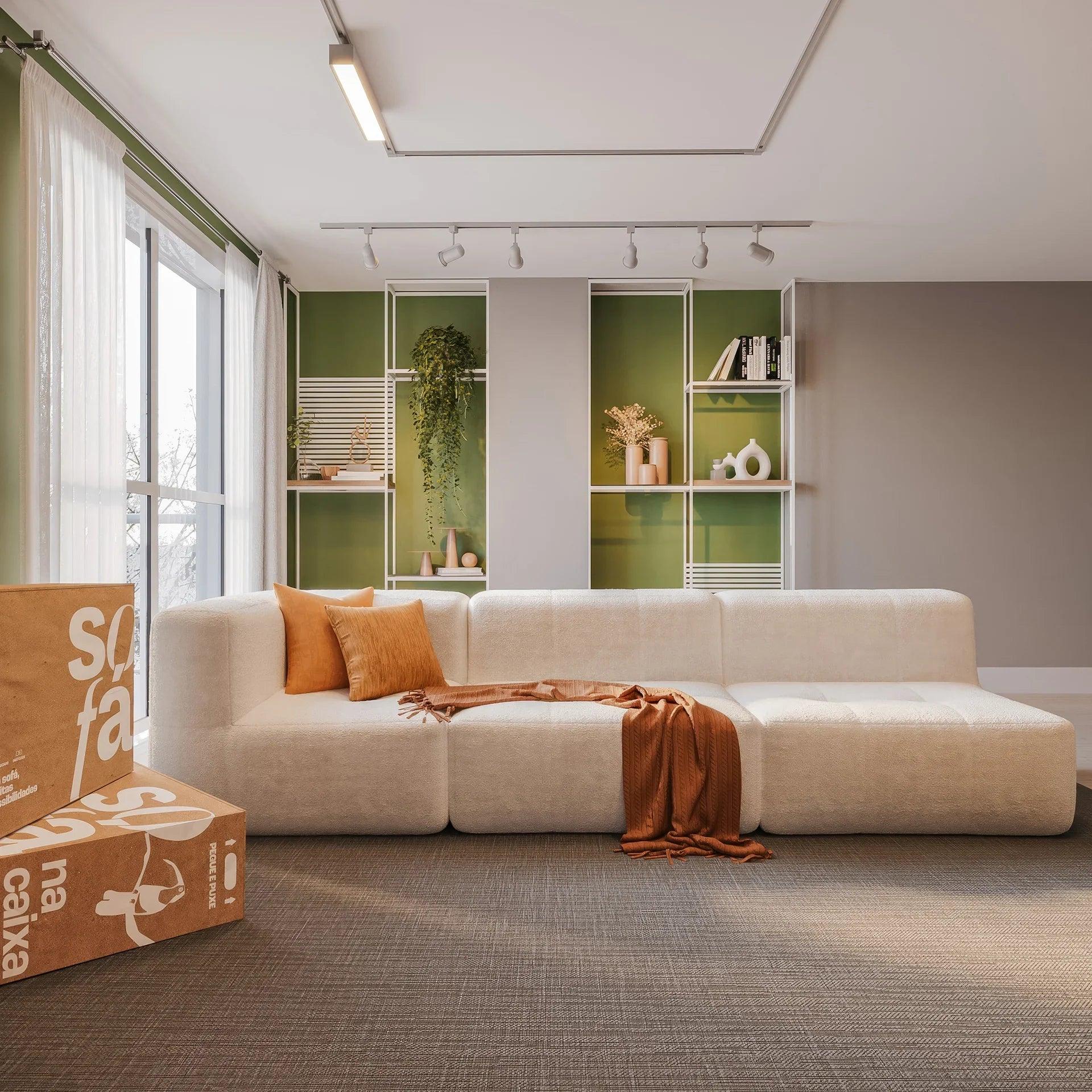 The Growing Sofa | 3-Piece Modular Sofa with 1 Corner Piece, 1 Armless Chair, and 1 Ottoman - Gray