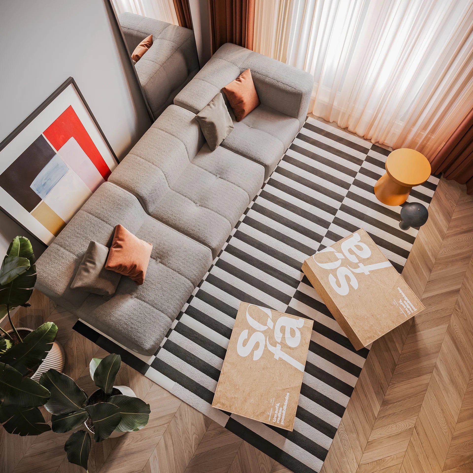 The Growing Sofa | 3-Piece Modular Sofa with 1 Corner Piece, 1 Armless Chair, and 1 Ottoman - Gray