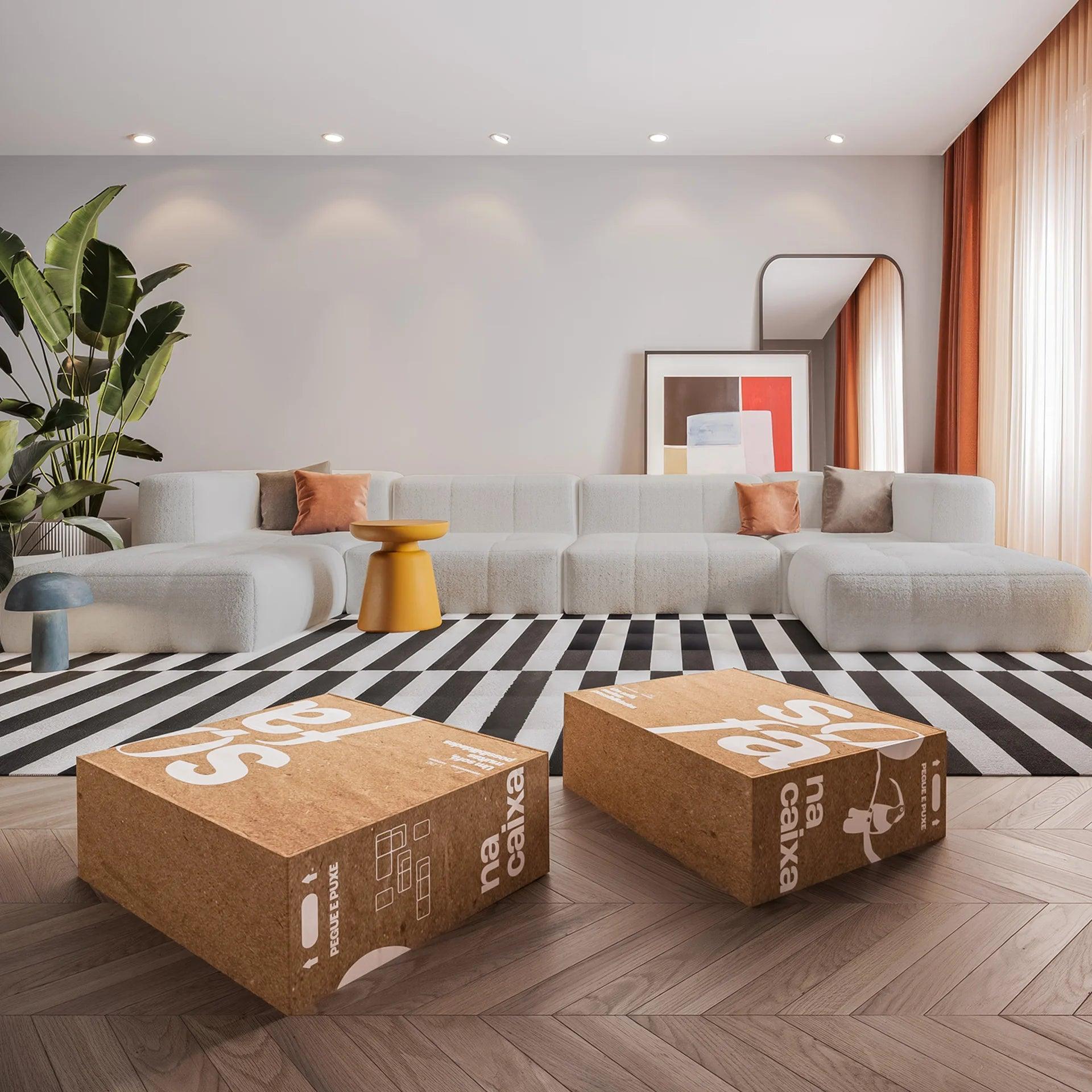 The Growing Sofa | 6-Piece Modular Sofa with 2 Corner Pieces, 2 Armless Chairs, and 2 Ottomans - Gray