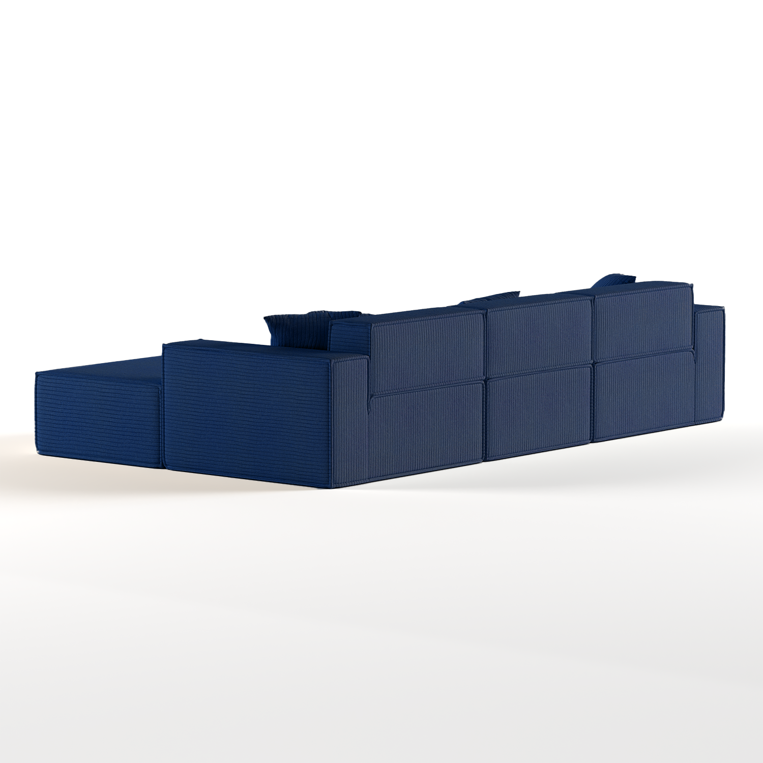 The growing sofa Pelion 3 seats + 2 chaises in Boucle - Blue