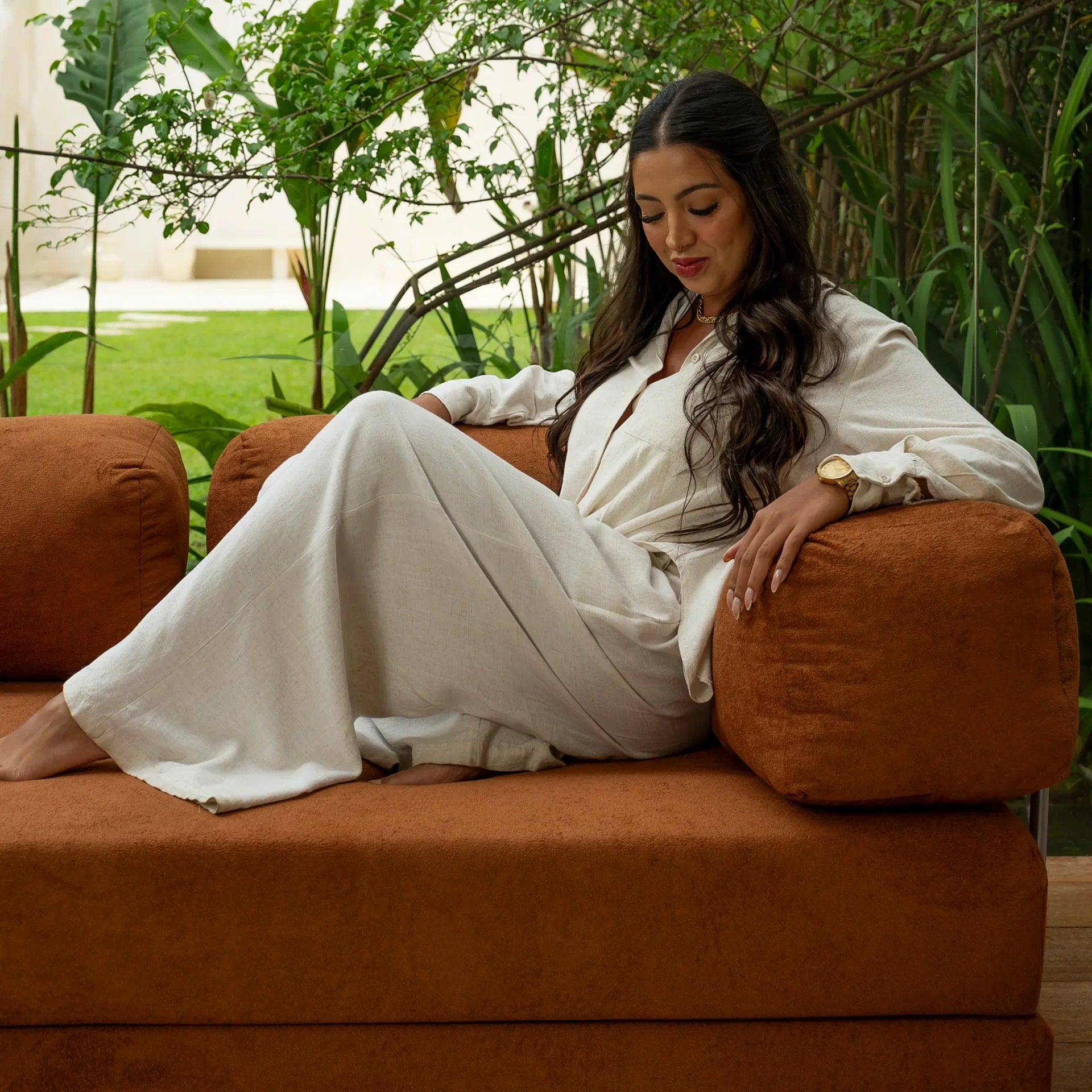 The Growing Sofa | Bloom Sofa Bed Boucle - Orange