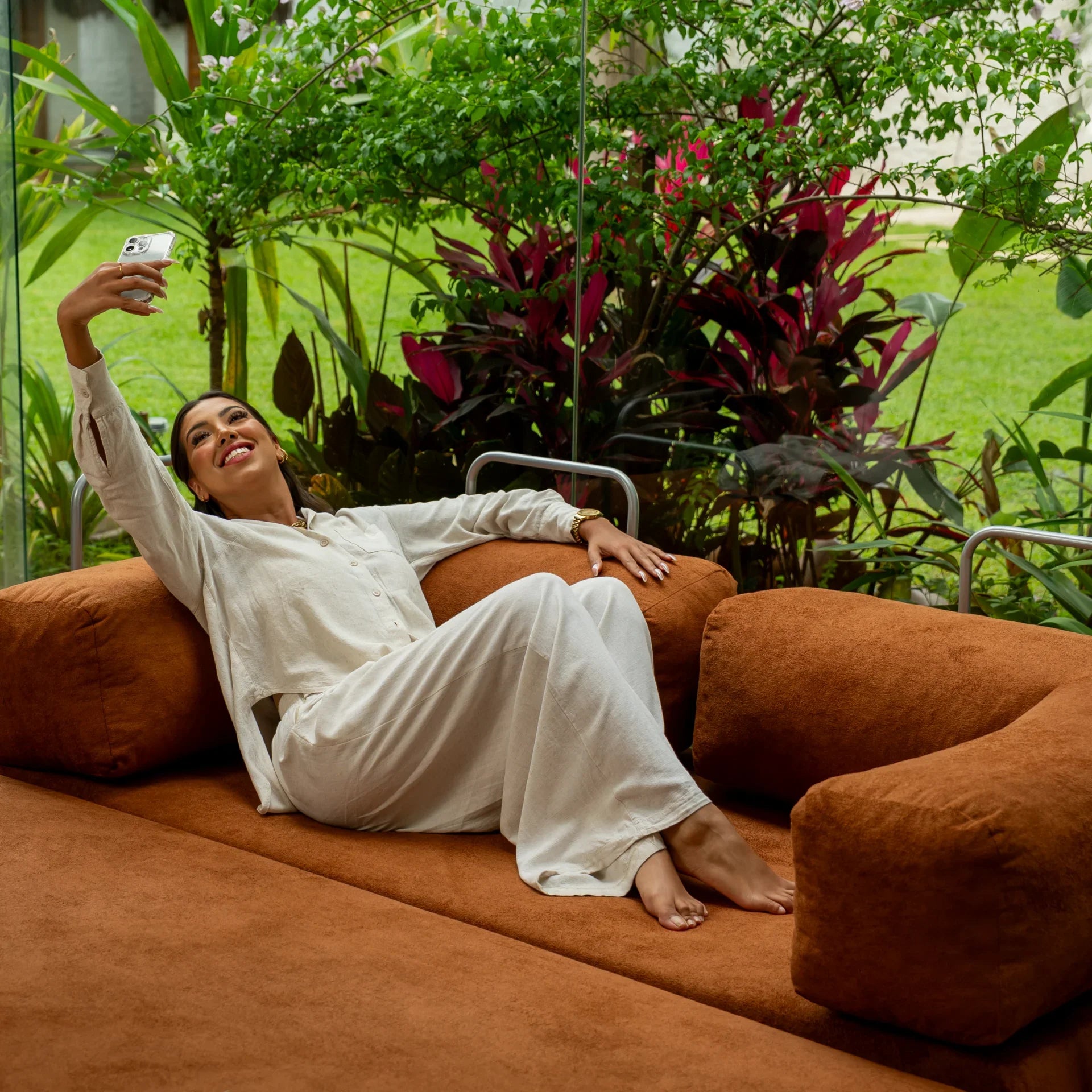 The Growing Sofa | Bloom Sofa Bed Boucle - Orange