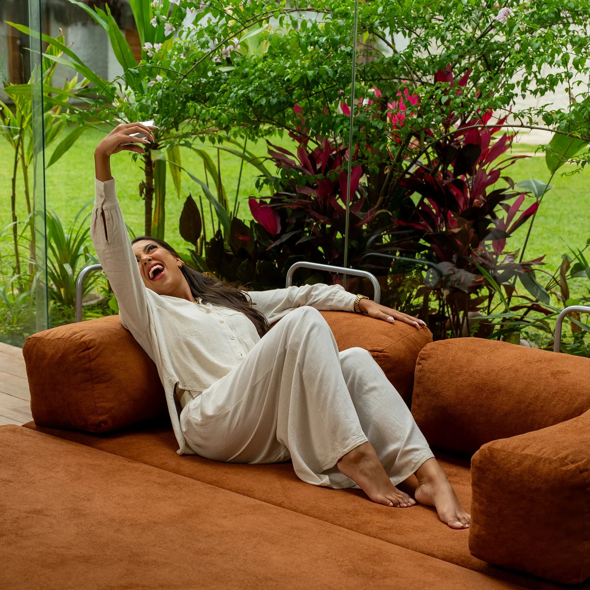 The Growing Sofa | Bloom Sofa Bed Boucle - Orange
