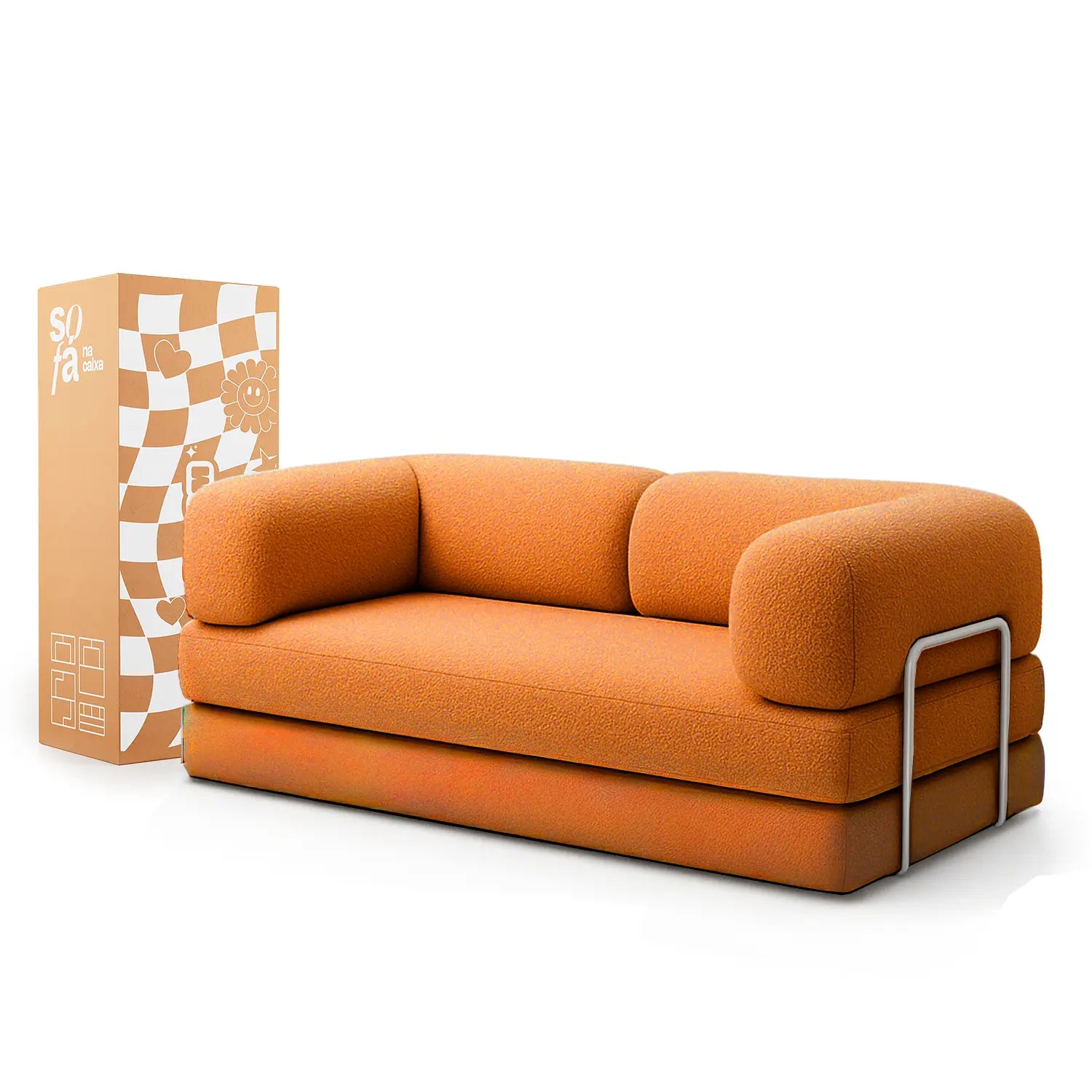 The Growing Sofa | Bloom Sofa Bed Boucle - Orange