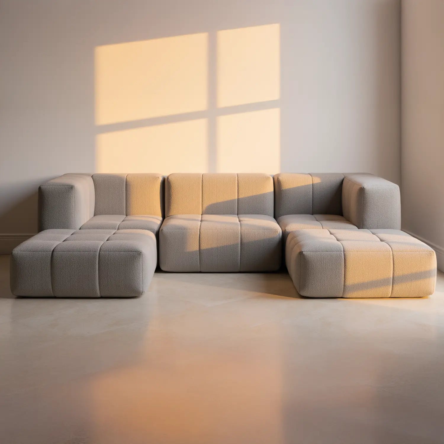 The Growing Sofa | 5-Piece Modular Sofa with 1 Corner Piece, 2 Armless Chairs, and 2 Ottomans - Gray