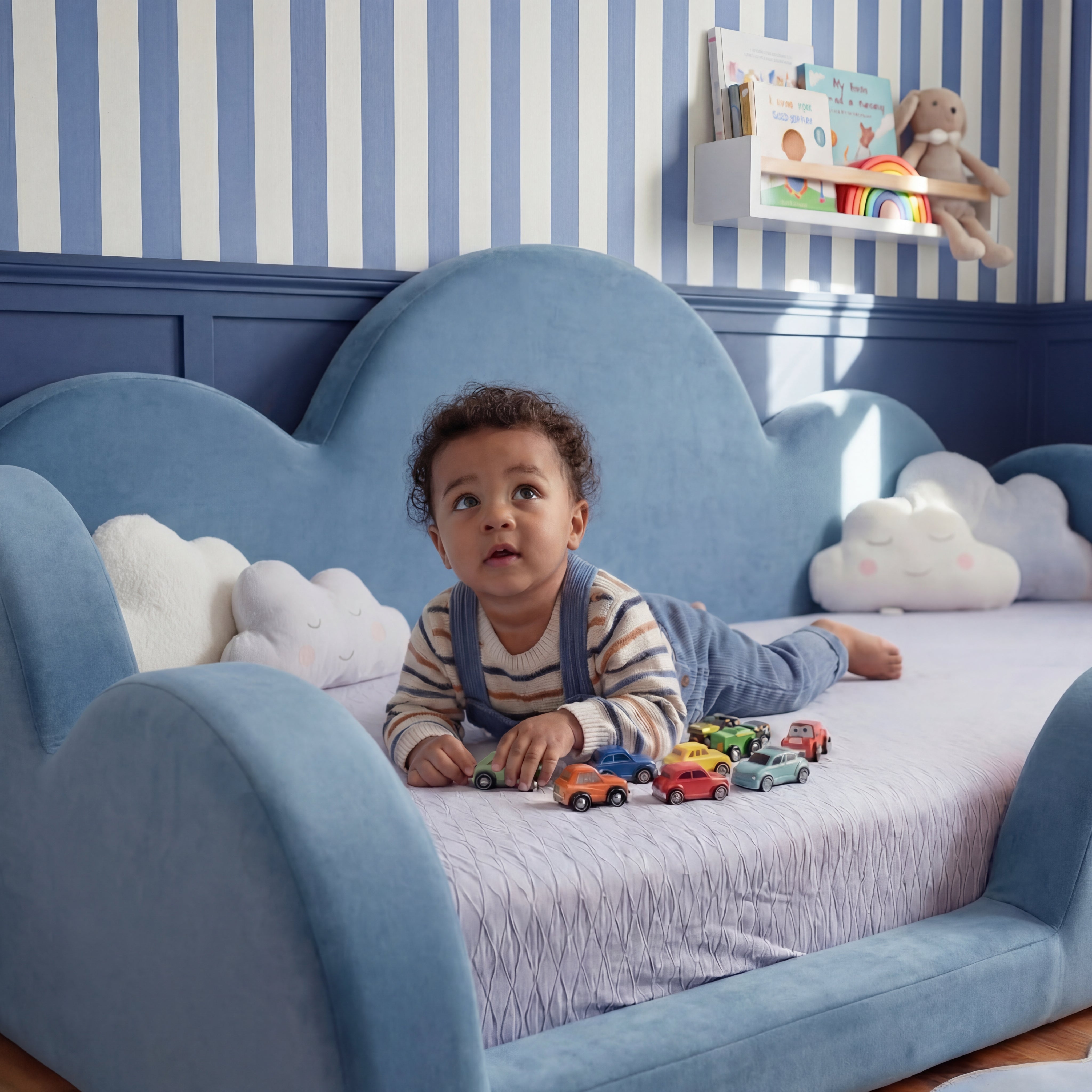 Little Duck Montessori Bed Cloud - Light Blue