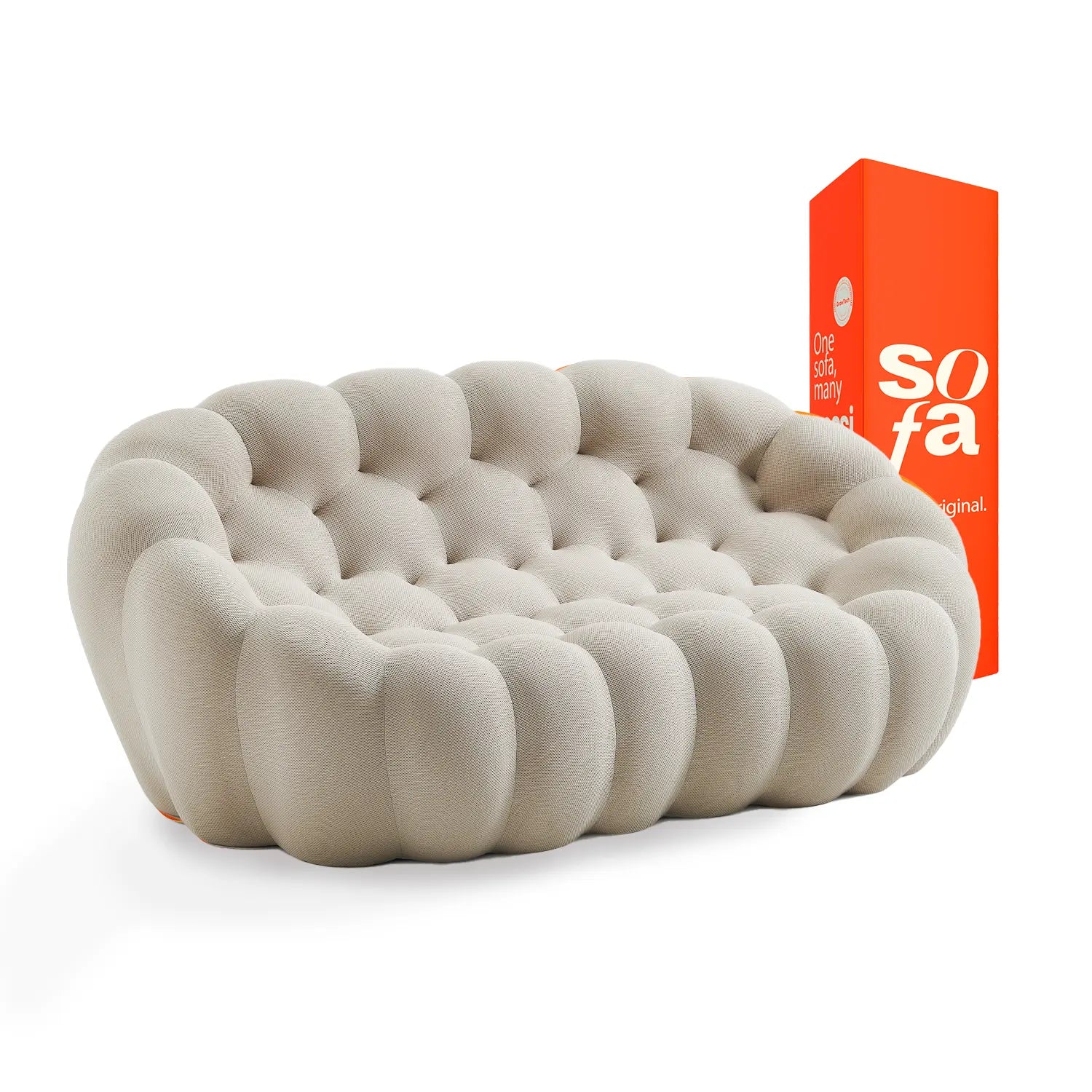 The growing sofa cosmo 3 seat in Boucle - Linen